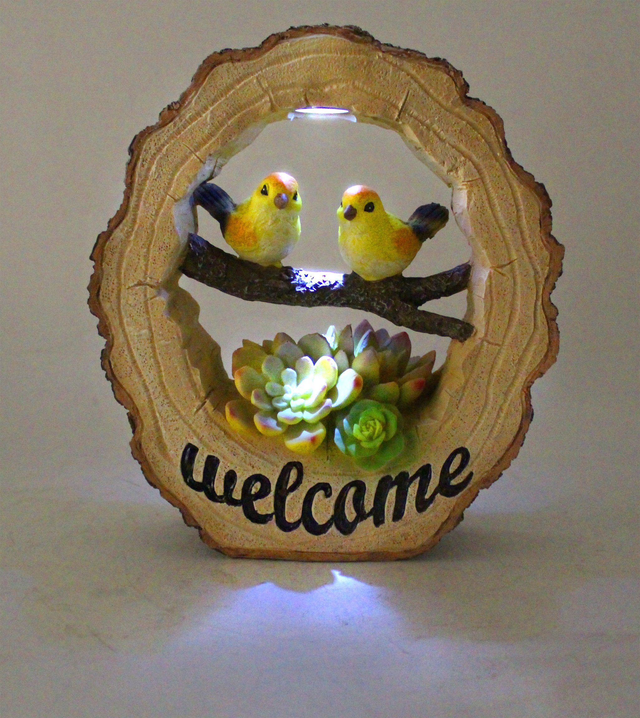 Arnusa Gartenfigur Solar Welcome Schild Gartendeko günstig online kaufen