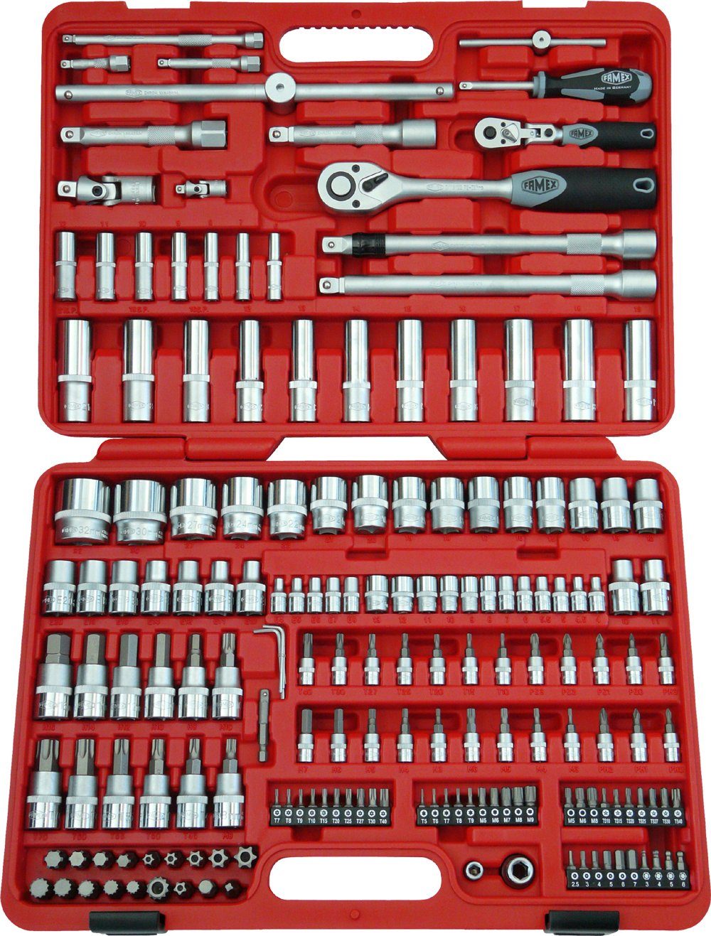 FAMEX Werkzeugset TOP-Qualität gefüllt 716-21 Set, (Werkzeugkoffer), Werkzeug Werkzeugkoffer mit