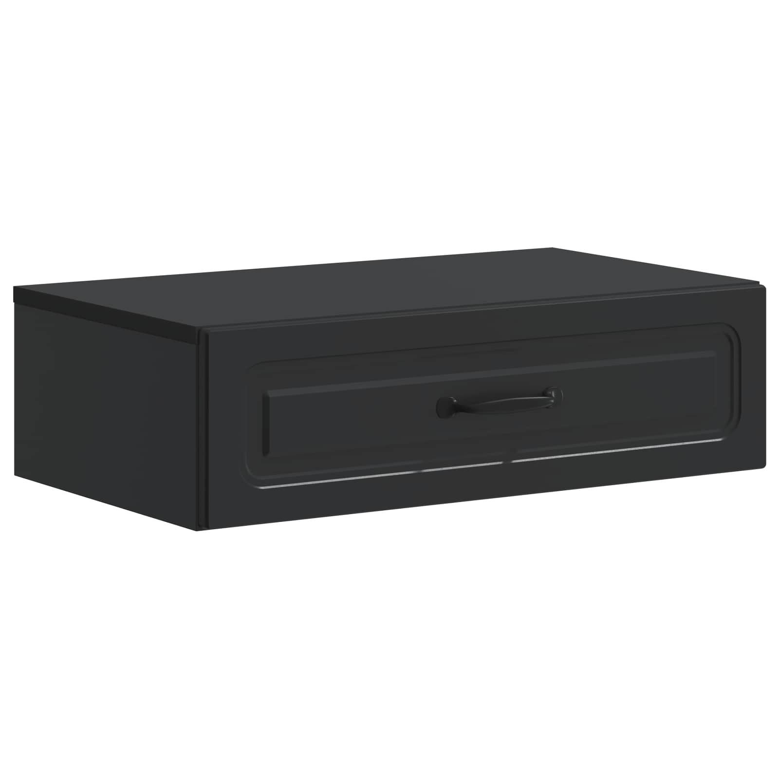 vidaXL Schranksystem Wandmontierter Beistelltisch Schwarz 59 x 34,5 x 17 cm (1-St)
