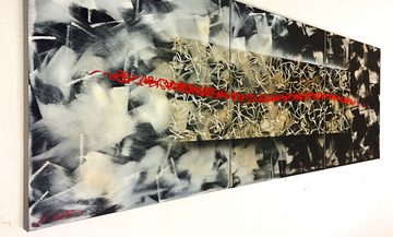 WandbilderXXL XXL-Wandbild Red Trail 210 x 70 cm, Abstraktes Gemälde, handgemaltes Unikat