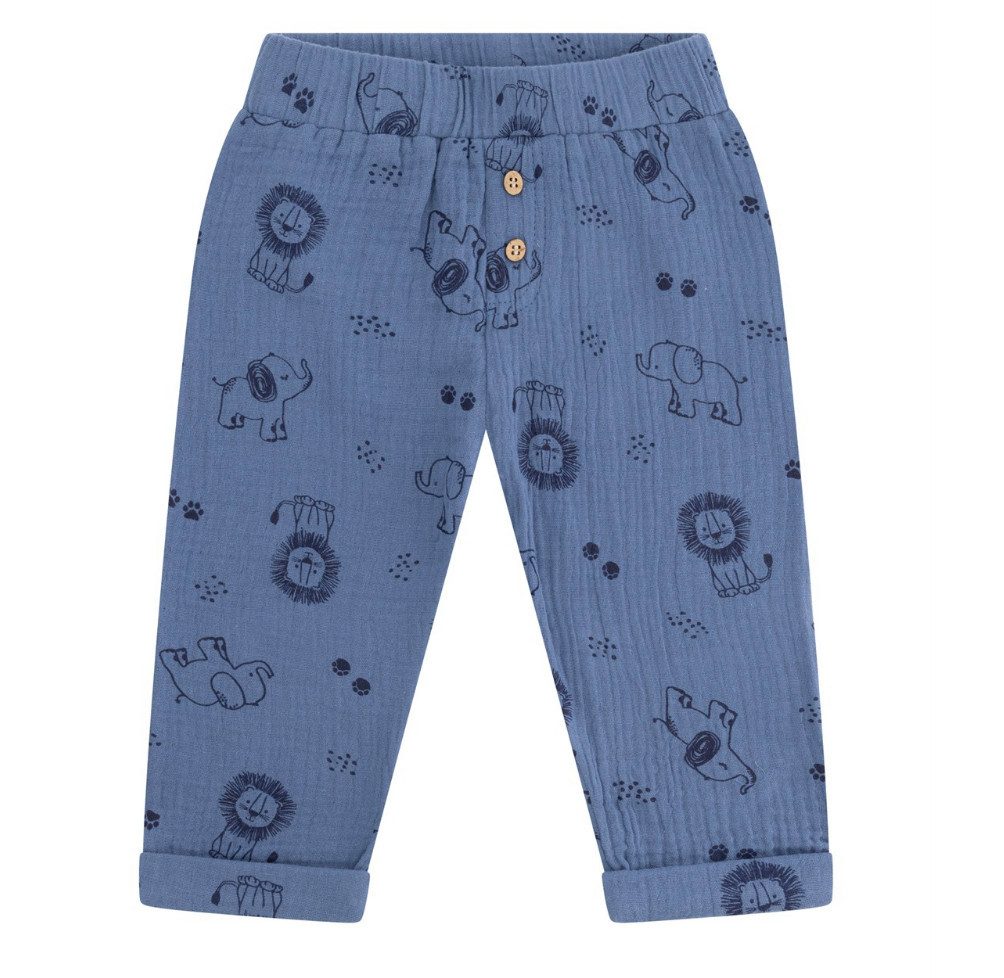 SALT AND PEPPER Sweathose Baby Musselin Hose aus reiner Baumwolle mit Tier-Alloverprint