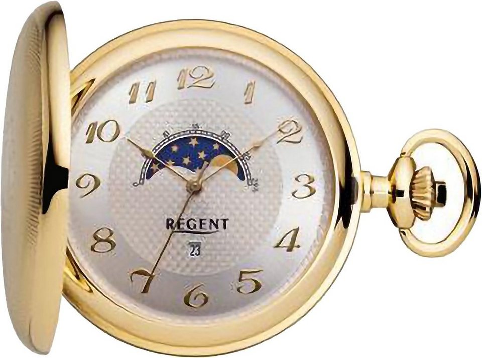 Regent Taschenuhr P731, (Set, 2-tlg., mit Kette), Uhrzeit