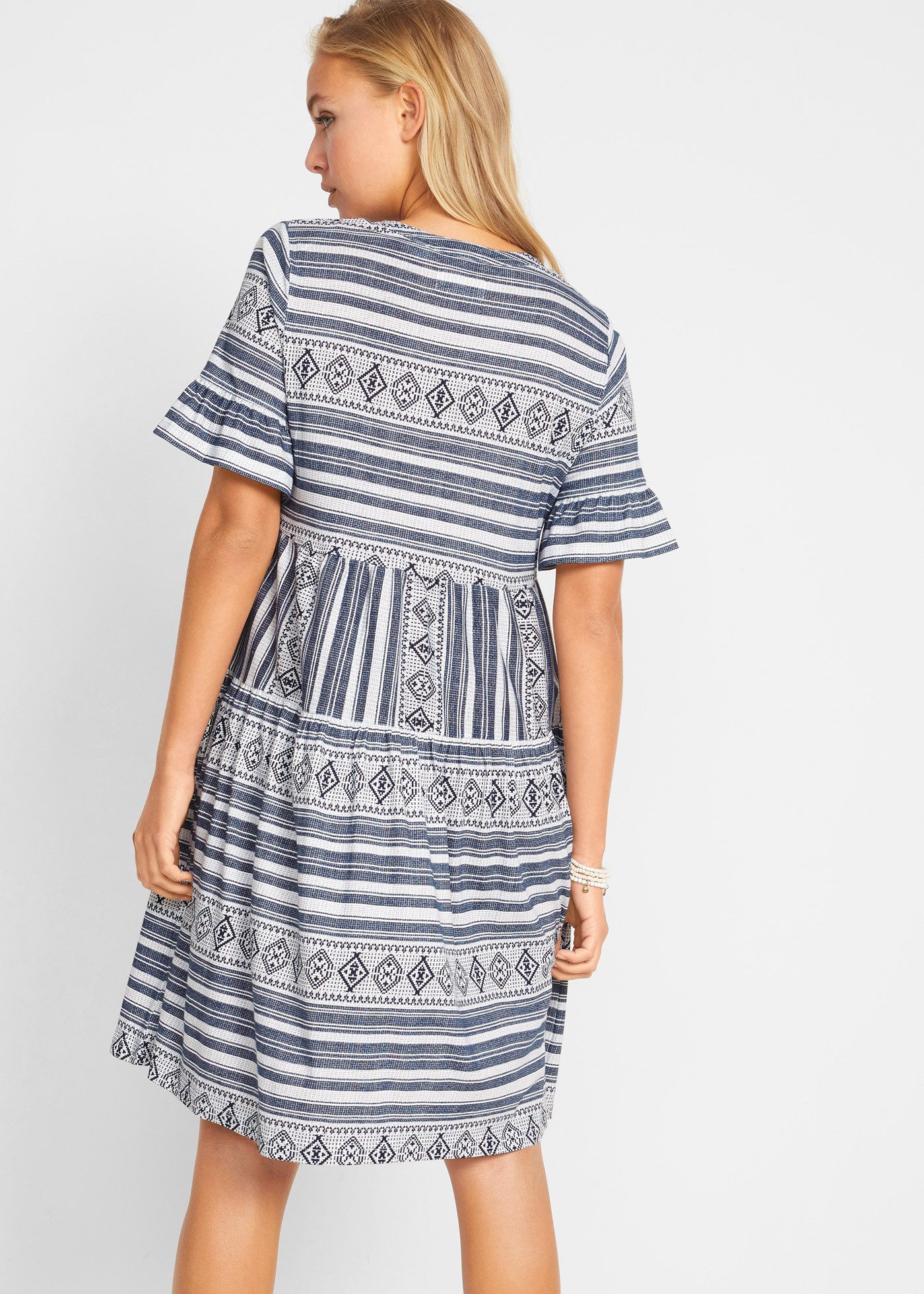 bonprix Shirtkleid mit All-Over Print, aus Viskosemischung, lässig geschnitten