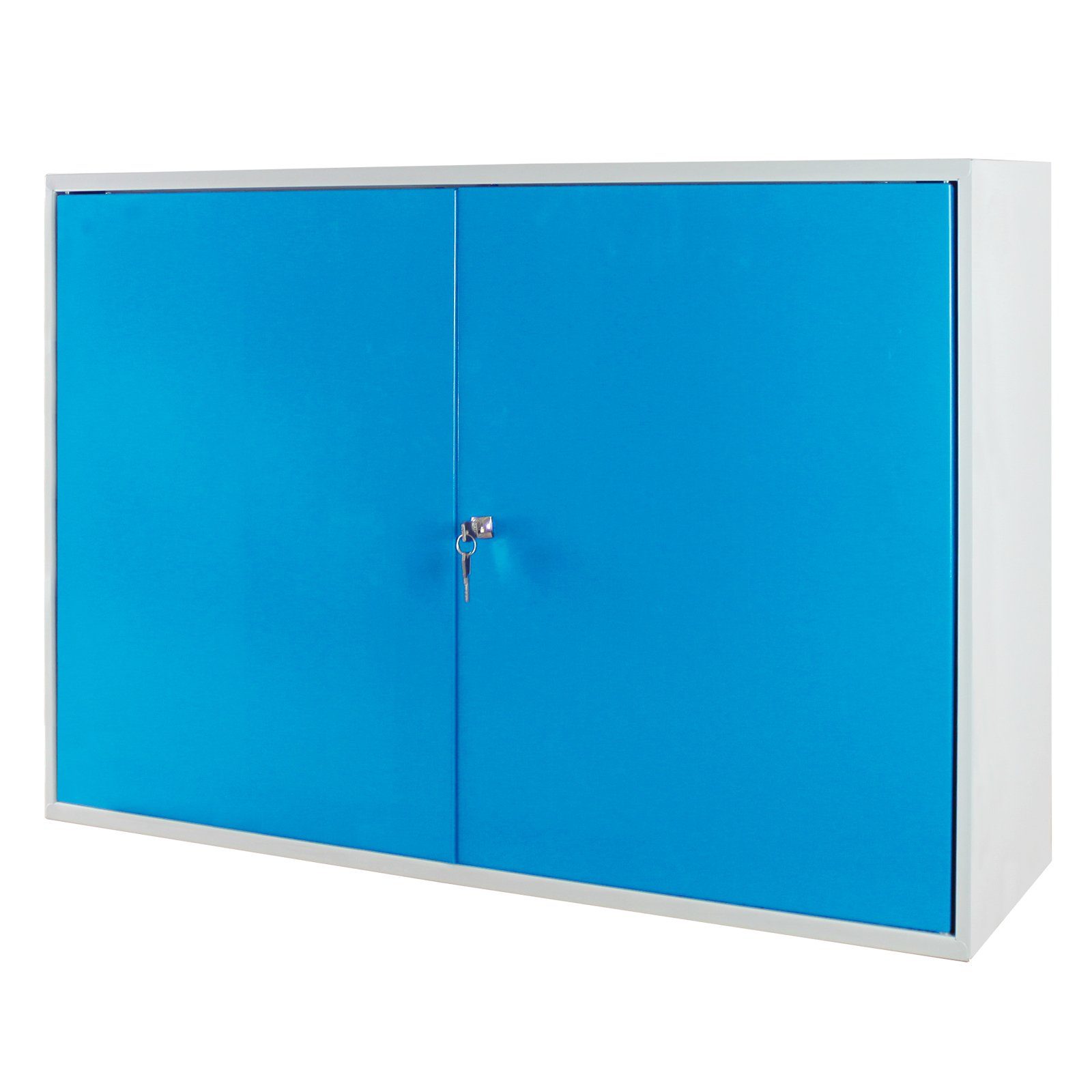 Fachboden H) ADB Lichtblau (B höhenverstellbarer Vollauszug x cm 100 Wandschrank, 5012) Schublade Mehrzweckschrank mit und 75 (RAL ADB x