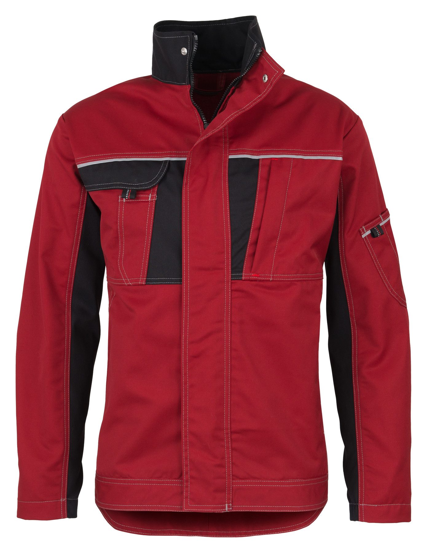 BEB Arbeitsjacke beb HANDWERK Herren Bundjacke INFLAME Polyestermix Rot/Schwarz