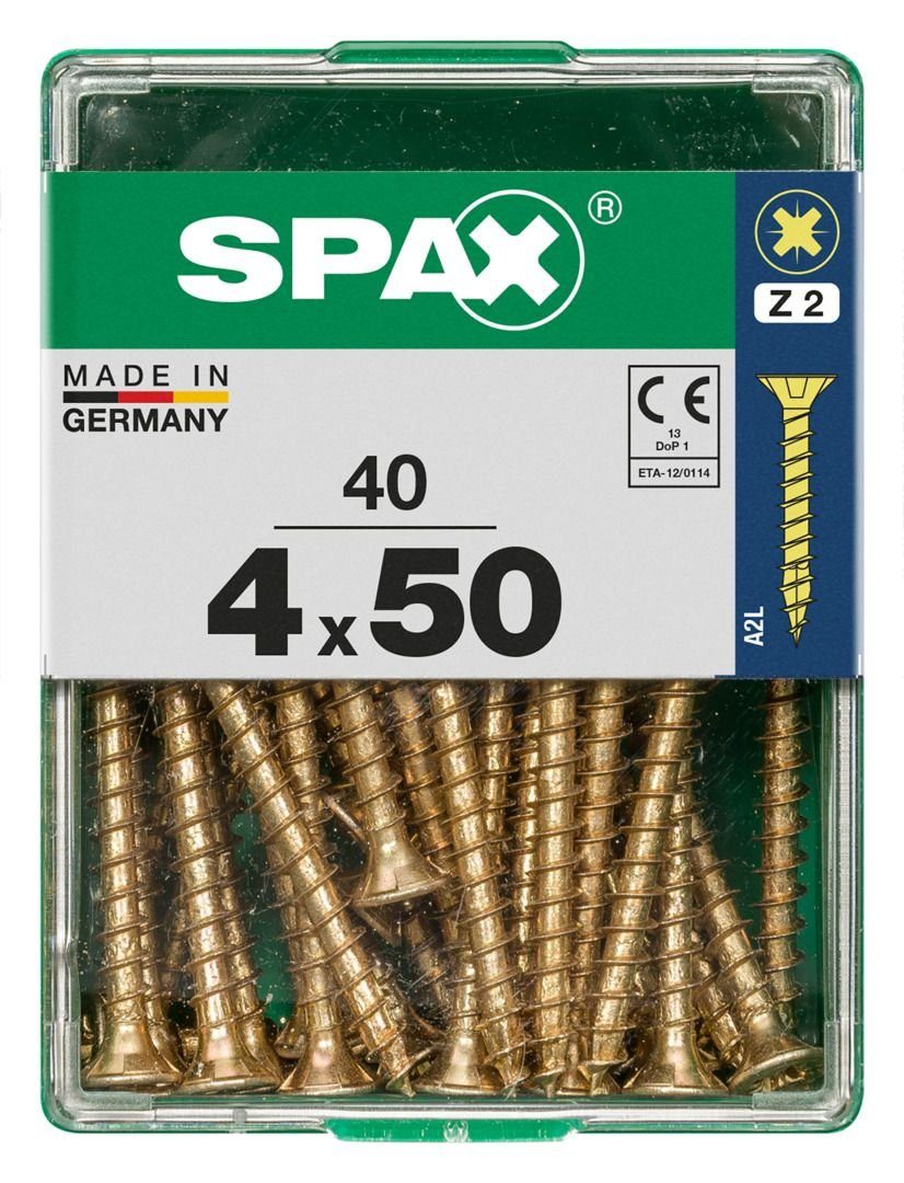 SPAX Holzbauschraube Spax Universalschrauben 4.0 x 50 mm PZ 2 - 40 Stk.