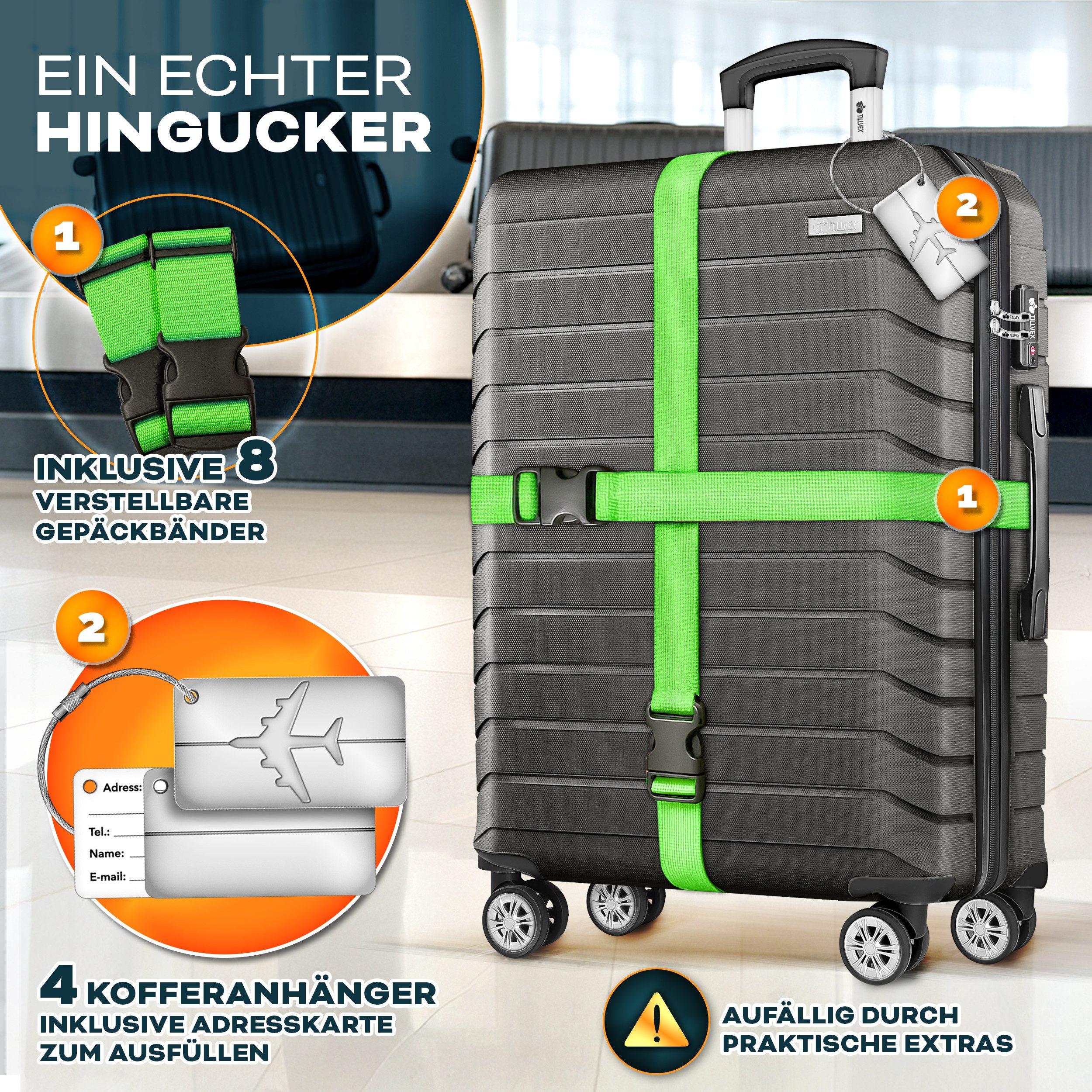 tillvex Trolleyset tillvex® Reisekoffer Set Koffer Hartschale Trolley Koffe günstig online kaufen