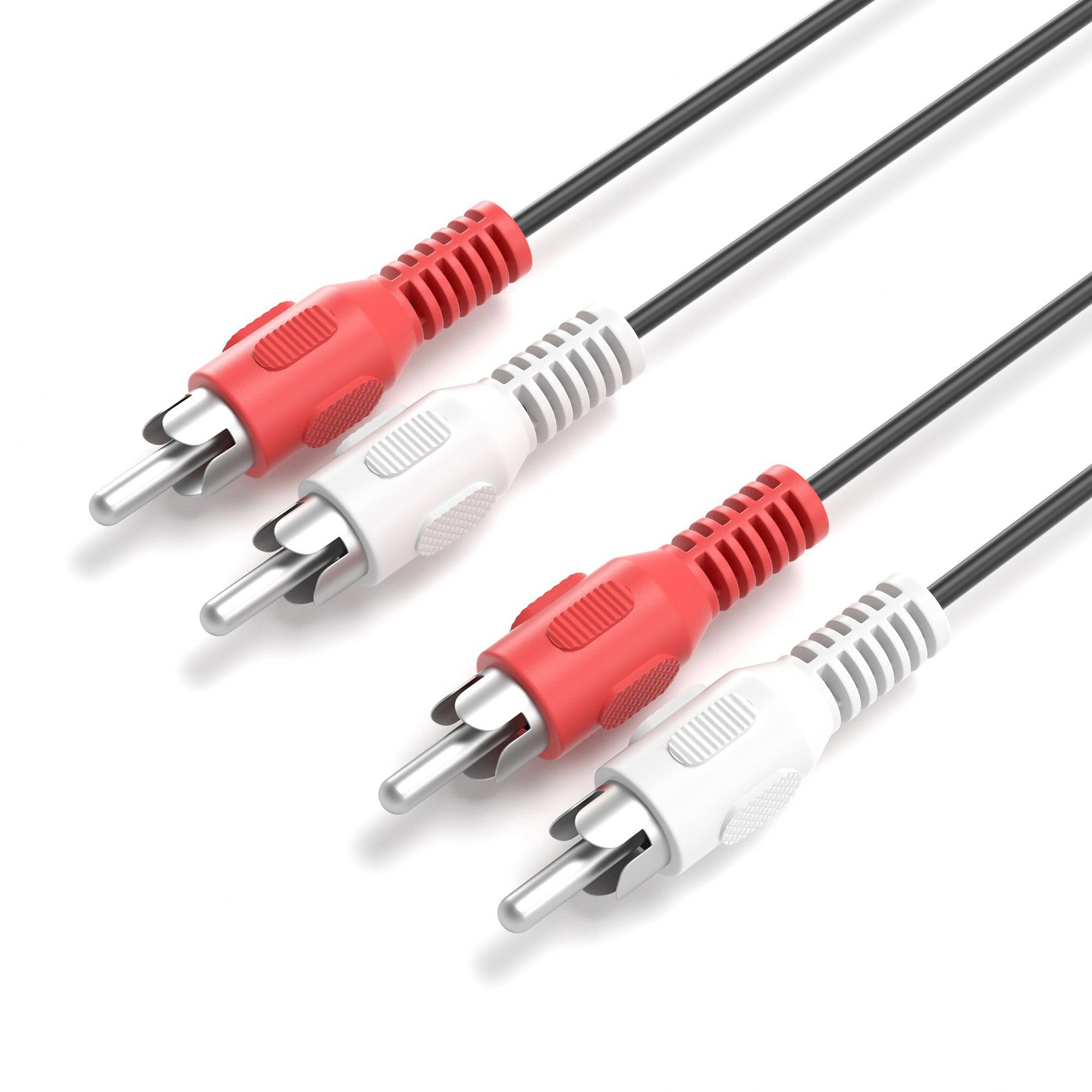 JAMEGA Cinch Audio Kabel 2 Cinch Вилка auf 2 Cinch Вилка RCA Stereo Kabel Audio-Kabel, CINCH, (1000 cm)