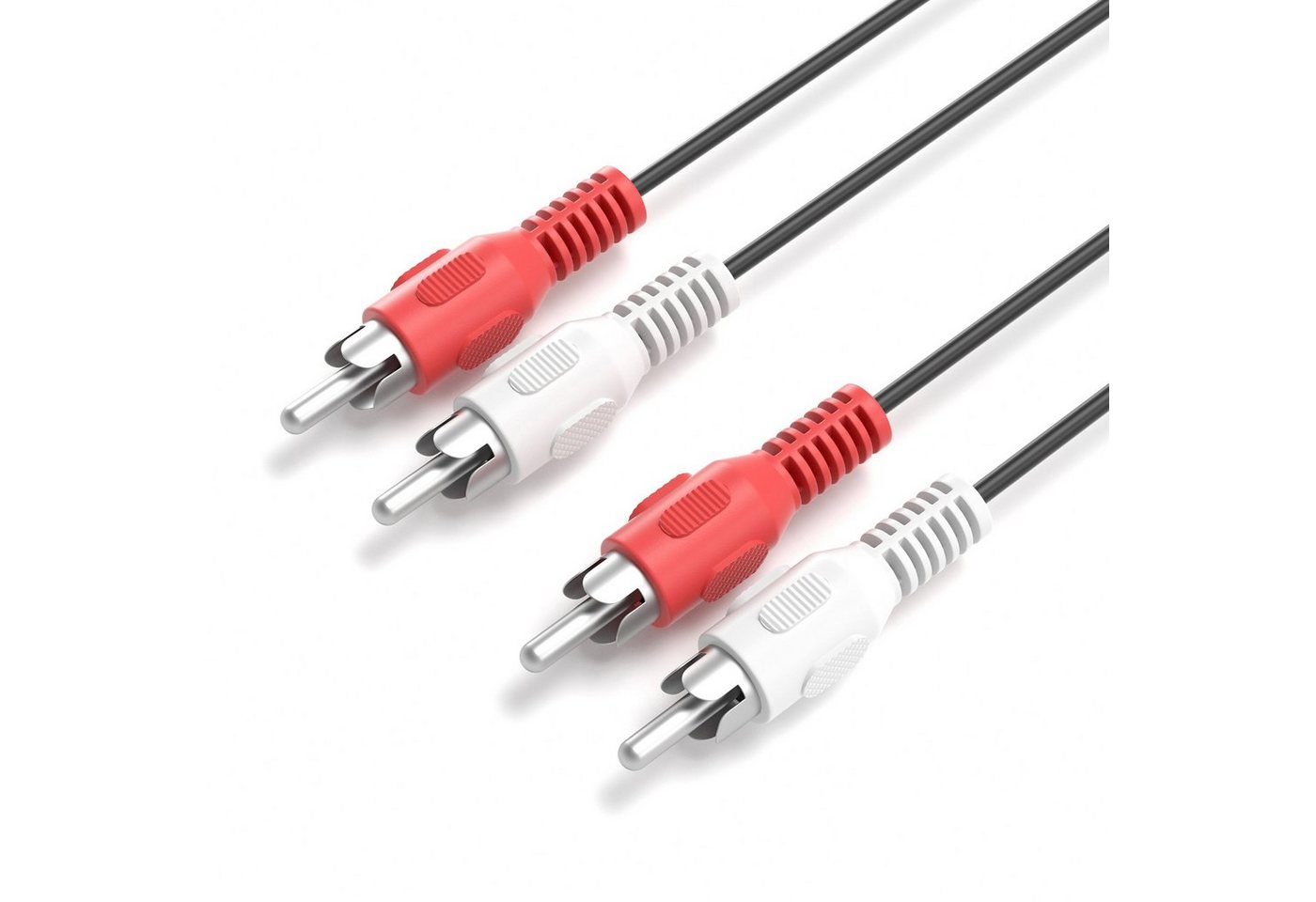 JAMEGA Cinch Audio Kabel 2 Cinch Stecker auf 2 Cinch Stecker RCA Stereo Kabel Audio-Kabel, CINCH, (200 cm)
