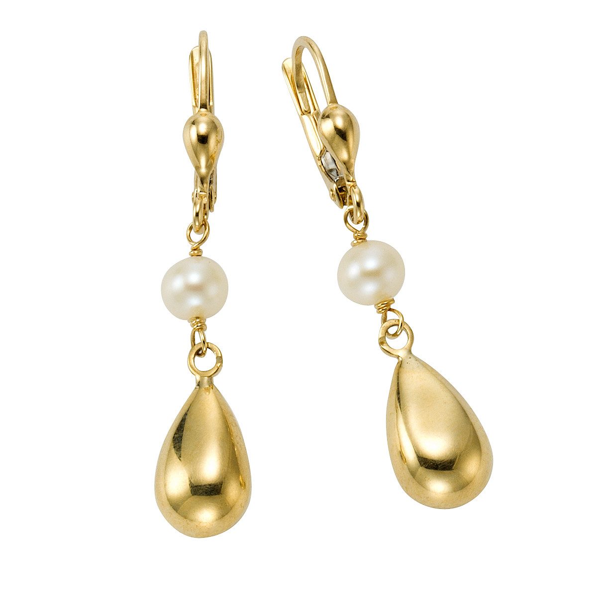 Firetti Paar Ohrhänger Schmuck Geschenk Gold 333 Ohrschmuck Ohrringe Tropfen, mit Süßwasserzuchtperle