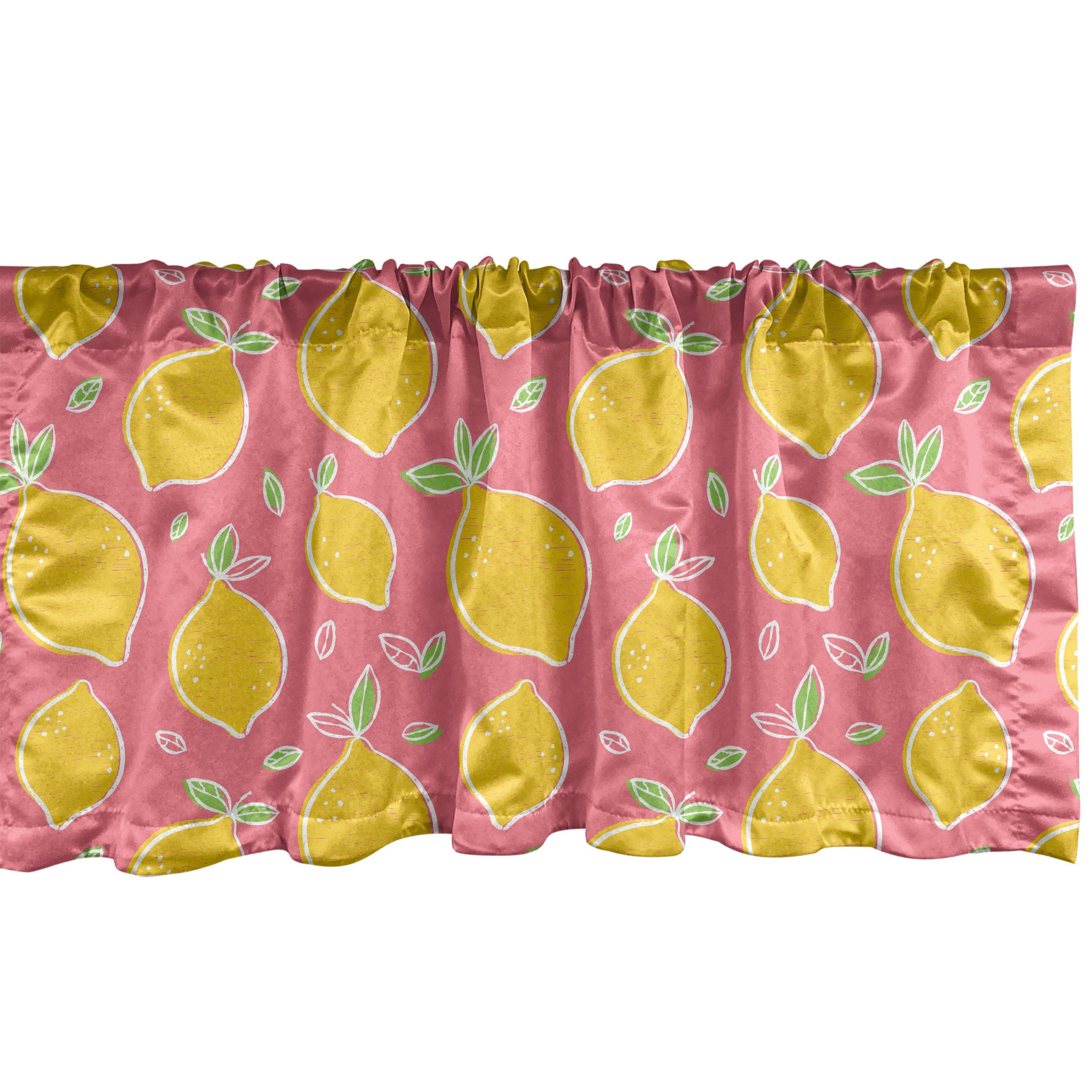 Scheibengardine Vorhang Volant für Küche Schlafzimmer Dekor mit Stangentasche, Abakuhaus, Microfaser, Zitronen Sour und Juicy Fruit