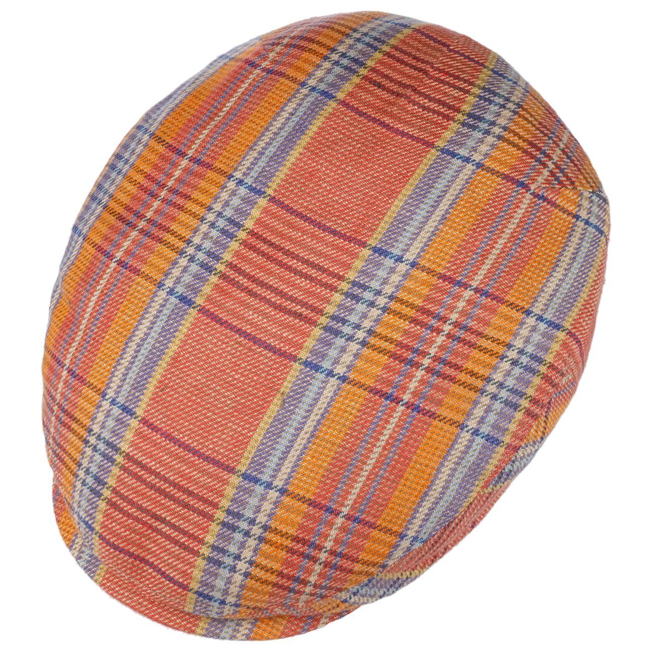 Stetson Flat Cap (1-St) mit orange Schirm, Schirmmütze Made in Germany