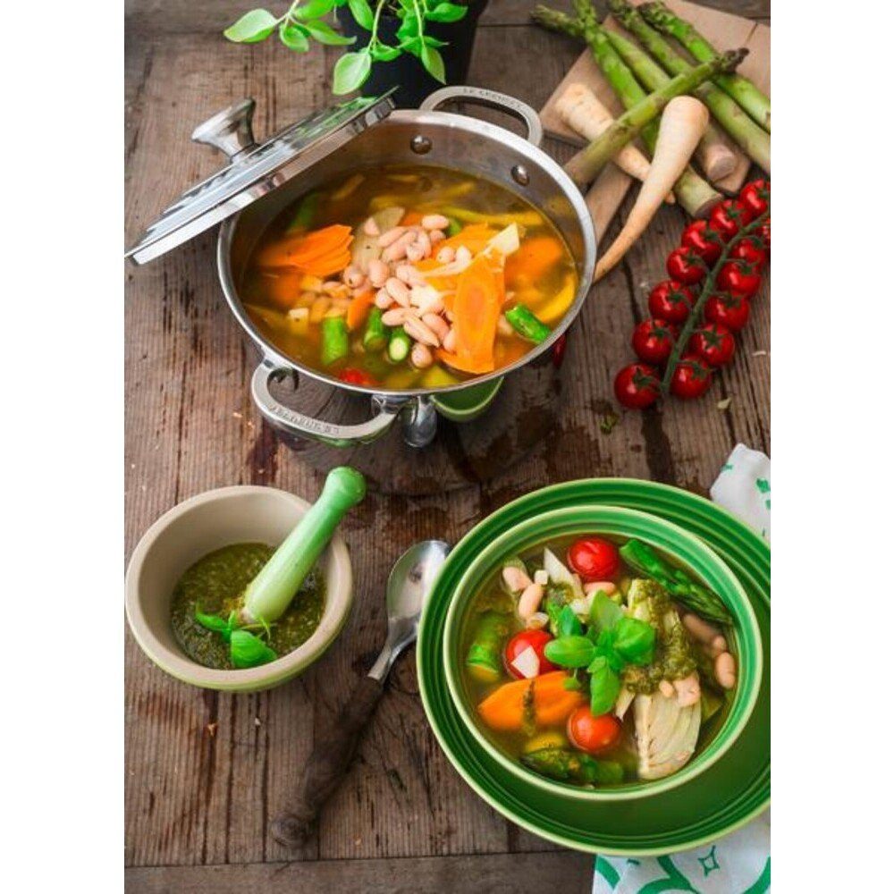 LE CREUSET Topf-Set Topf-Set 4-tlg. edelstahl, Edelstahl, Aluminium (4-tlg., 4-tlg), Kochtopf-Set 4-teilig, 3-Ply Edelstahl, Fleisch- & Bratentopf
