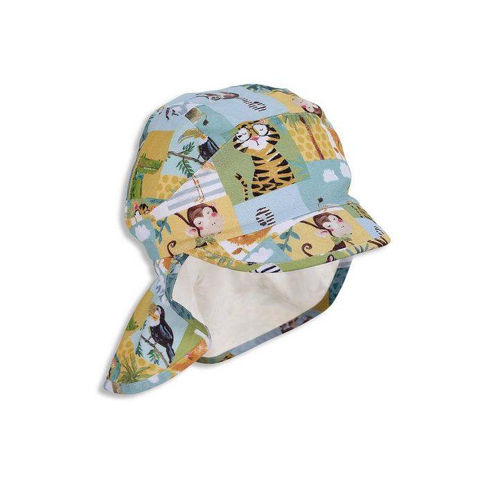 Sterntaler® Beanie Schirmmütze mit Nackenschutz (1-St) Schirmmütze Baby - Mütze mit Nackenschutz - Baby Hut Jungs UV Schutz 30+ bedruckt mit Dschungel-Motiven - gemustert Kopfbedeckung - idealer Sonnenschutz