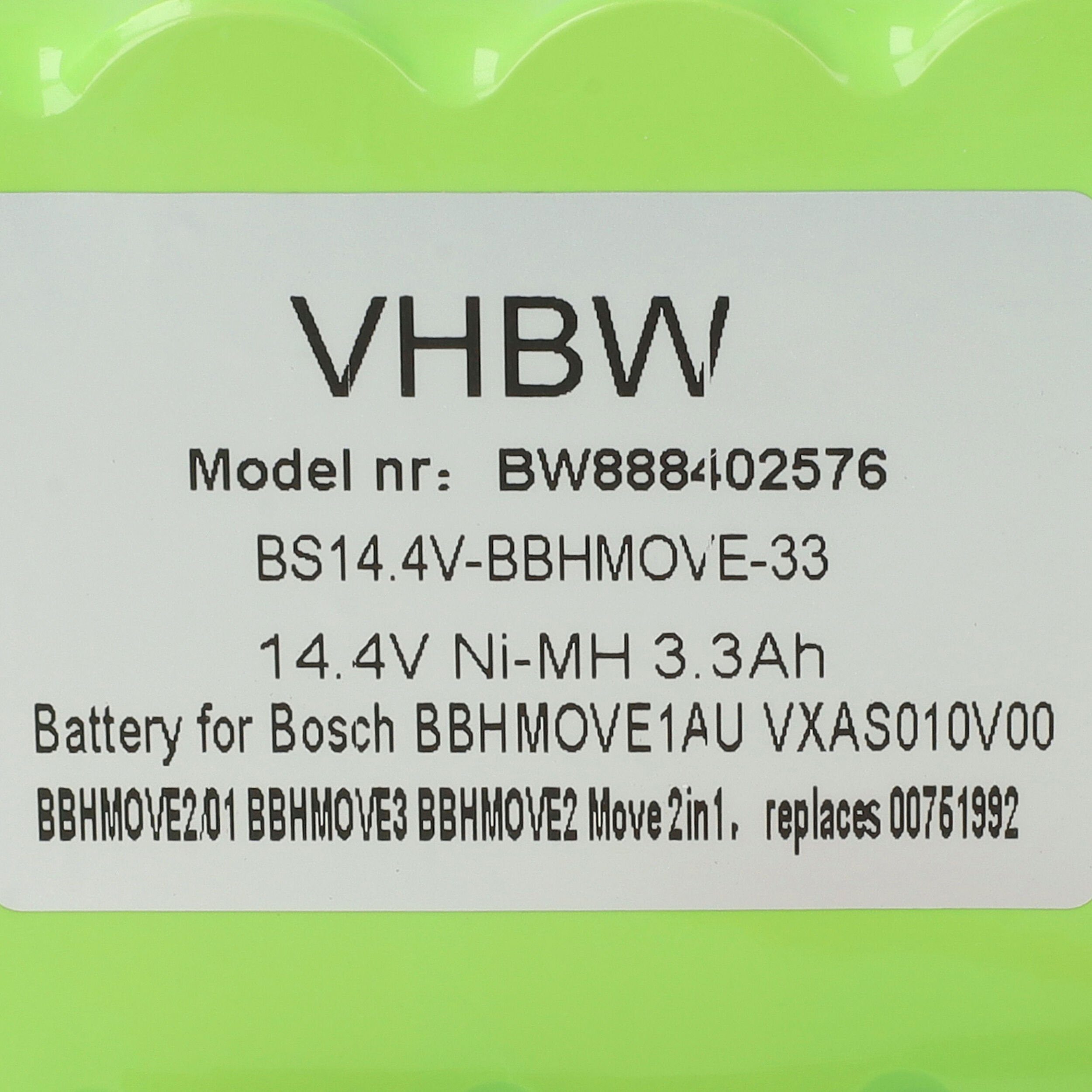 NiMH kompatibel (14,4 mAh V) mit HandiVac 3300 HH5010WD Staubsauger-Akku vhbw Hoover