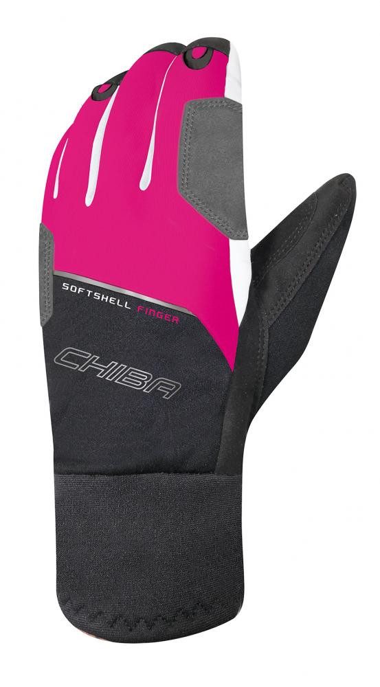 Fahrradhandschuhe CHIBA Softshell Finger - Radhandschuhe pink/weiß, Größe 6,5, winddicht