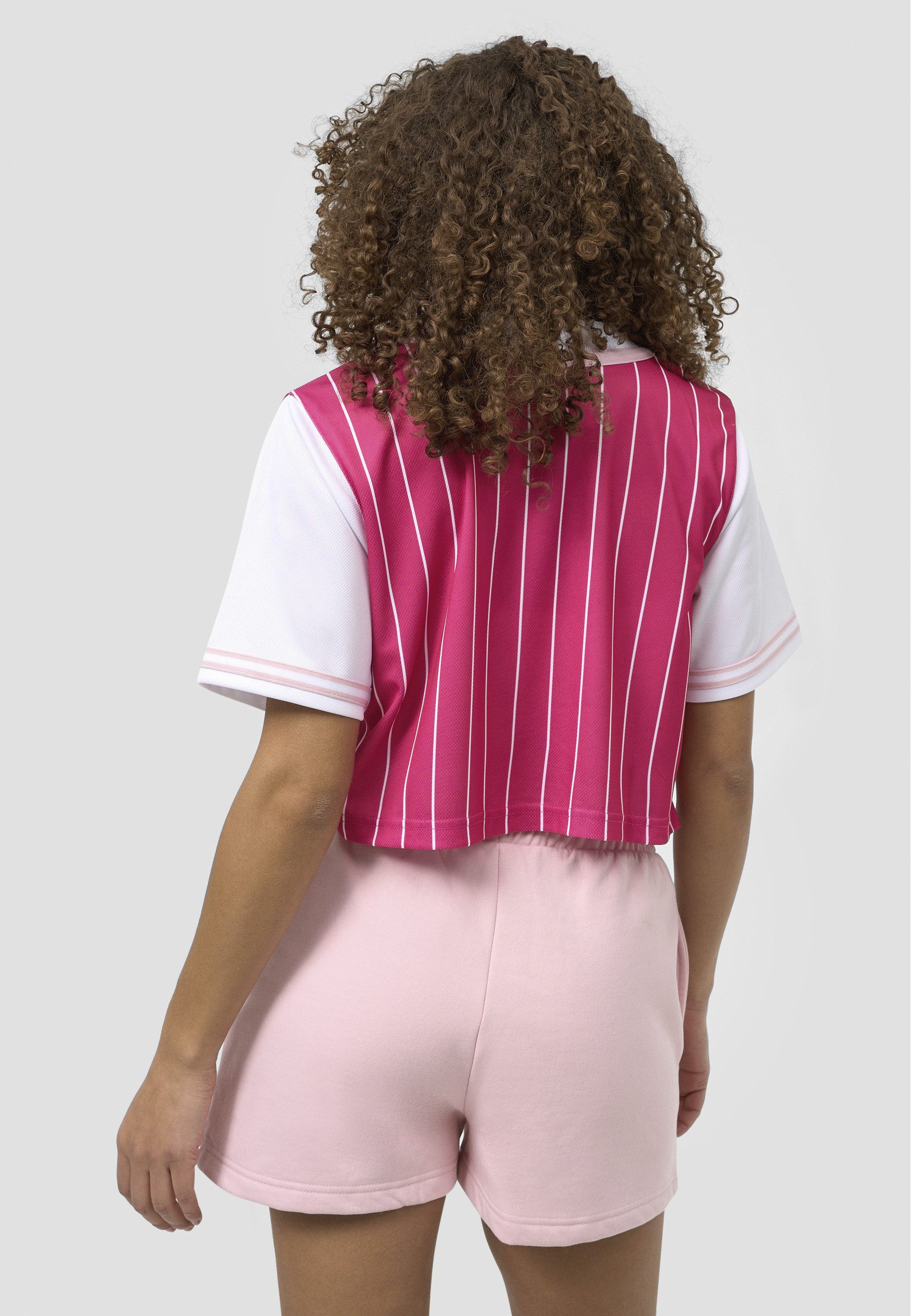 Karl Kani Langarmhemd Karl Kani Chest Signature Pinstripe Short Baseball Shirt (1-tlg)