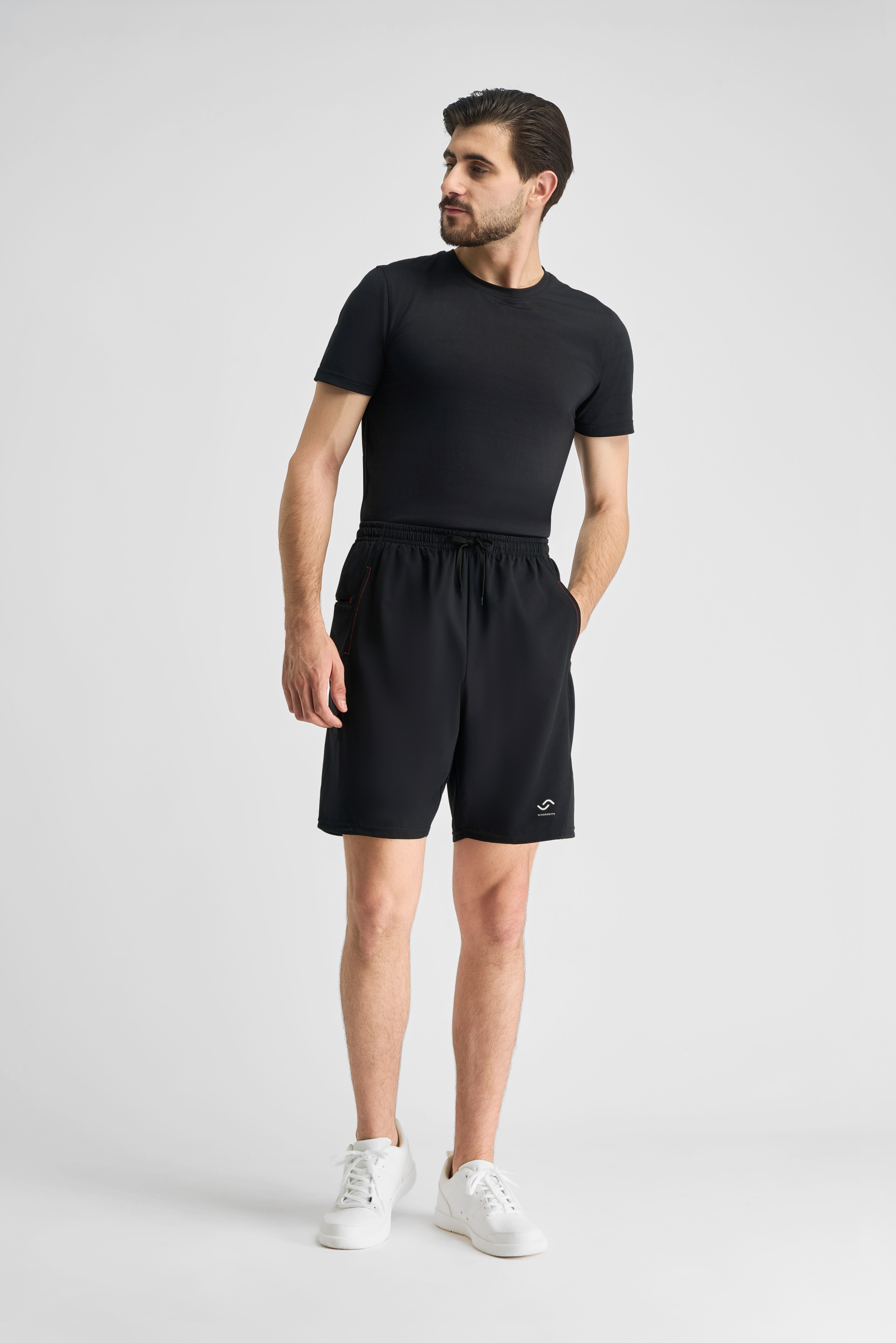 VS Variosports Laufshorts 2-in-1 Laufshorts kurz – mit Innenhose, Handytasche & Antirutschbund