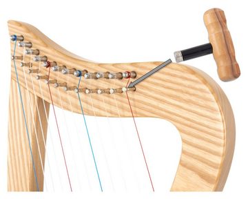 Classic Cantabile Konzertgitarre Keltische Harfe 12 Saiten, Inkl. Tasche und 2 Stimmschlüssel, Kompakte Celtic Harp aus Eschenholz - in C-Dur gestimmt