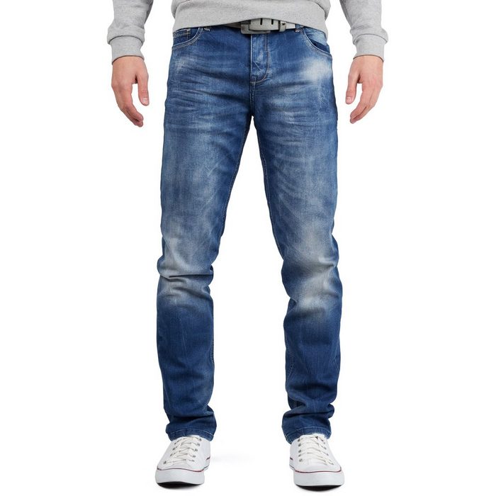 Cipo & Baxx Slim-fit-Jeans BA-CD319B stonewashed Jeans Hose schlicht Stonewashed Casual Jeans