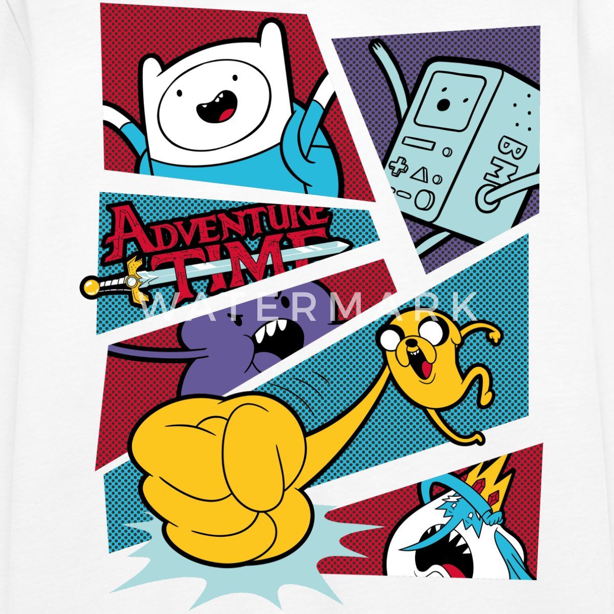 Spreadshirt T-Shirt Adventure Time Mit Finn Und Jake Comic Felder Teenager Premium Langarm (1-tlg)