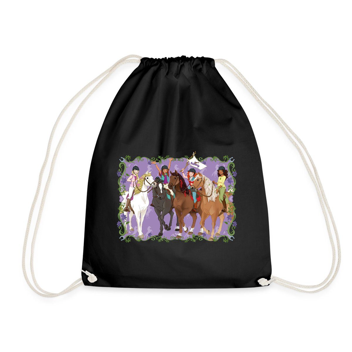 Spreadshirt Turnbeutel Schleich Horse Club Lisa Sarah Sofia Hannah reiten Turnbeutel (1-tlg)