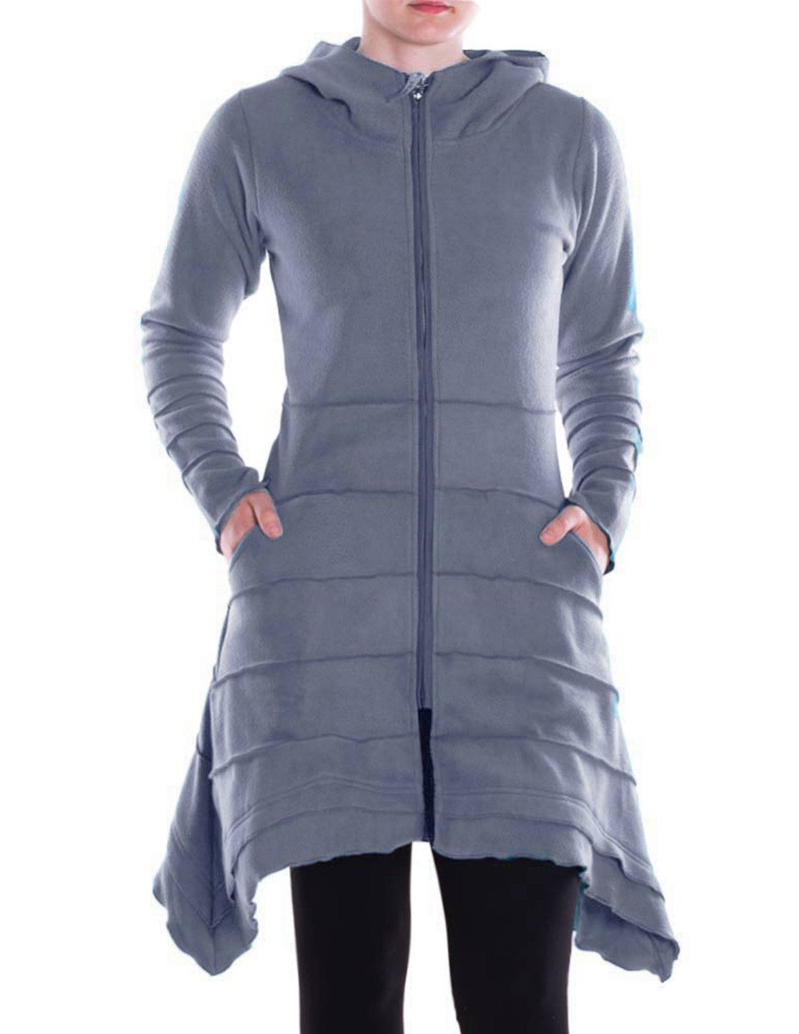 Vishes Kapuzenfleecejacke Damen Kapuzenjacke lang Elfen günstig online kaufen