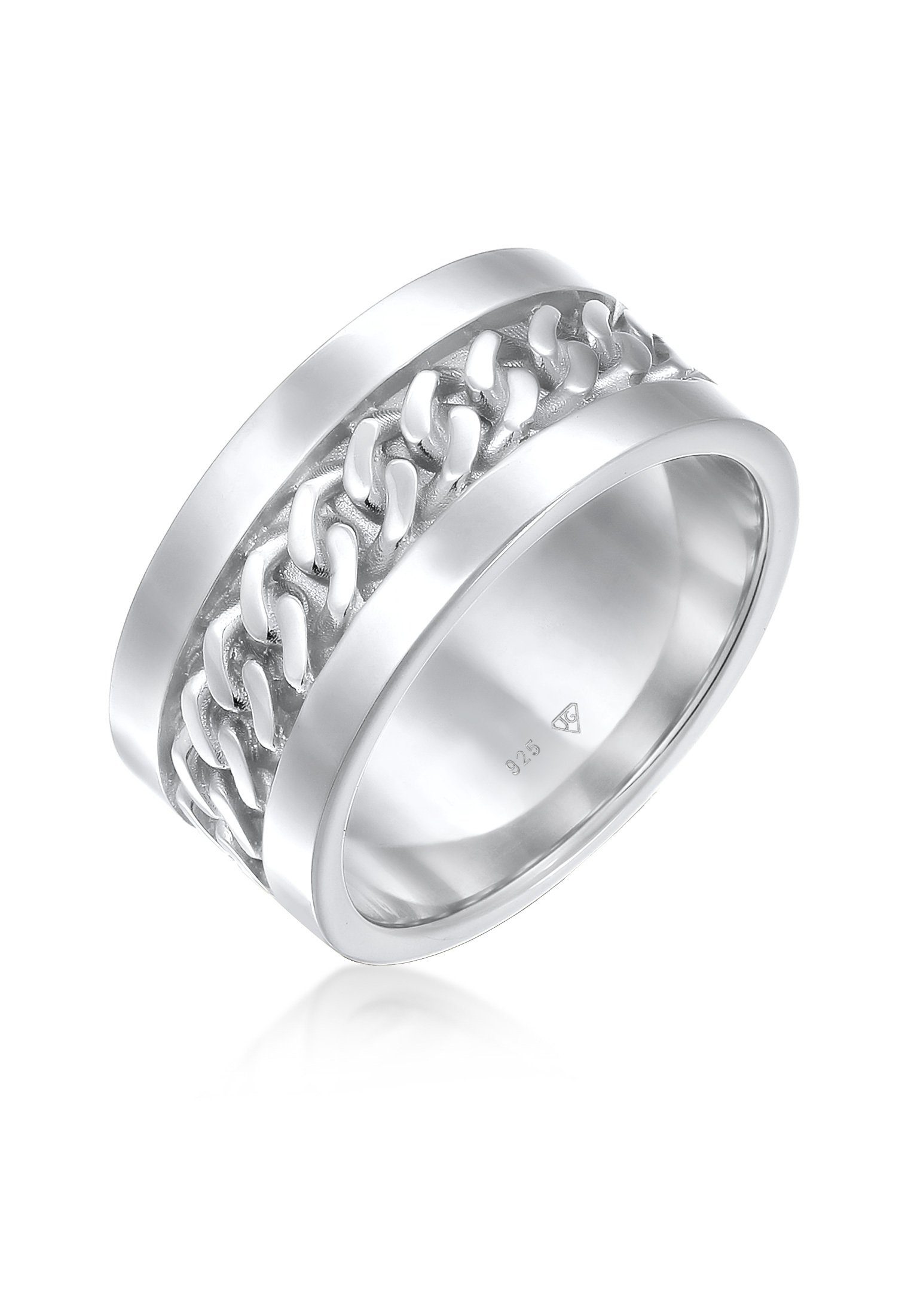 Elli Fingerring Damen Bandring Panzer Design Breit 925 Silber