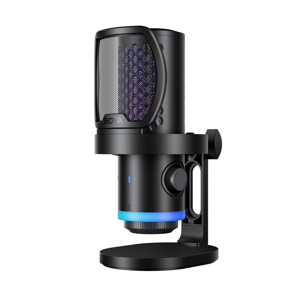 BOYA Streaming-Mikrofon Kondensatormikrofon Gaming Podcast (Spar-Set, 1-tlg), RGB-Beleuchtung, USB-C, ENC-Rauschunterdrückung