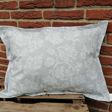 Kissenbezüge Kissenhülle Grau mit Ornamenten (Blätterranken) beschichtete Baumwolle, Mit Liebe dekoriert