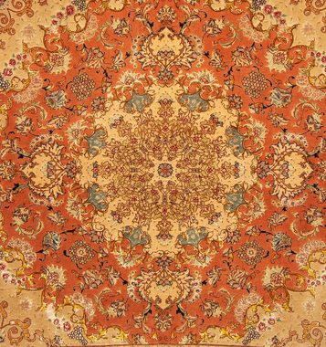 Orientteppich Perser - Täbriz - Royal - 207 x 198 cm - mehrfarbig, morgenland, rechteckig, Höhe: 7 mm, Wohnzimmer, Handgeknüpft, Einzelstück mit Zertifikat
