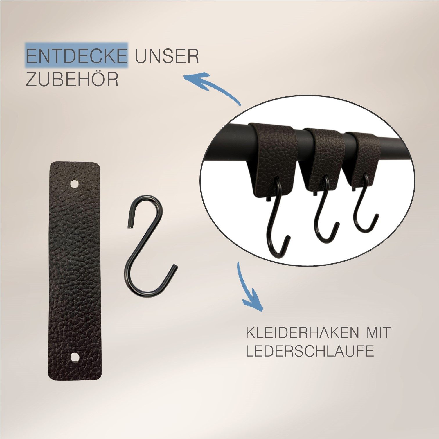 RSR Hangers Kleiderstange Larson Industrial Design Garderobe Schwarz Wand – Bild 5 von 5