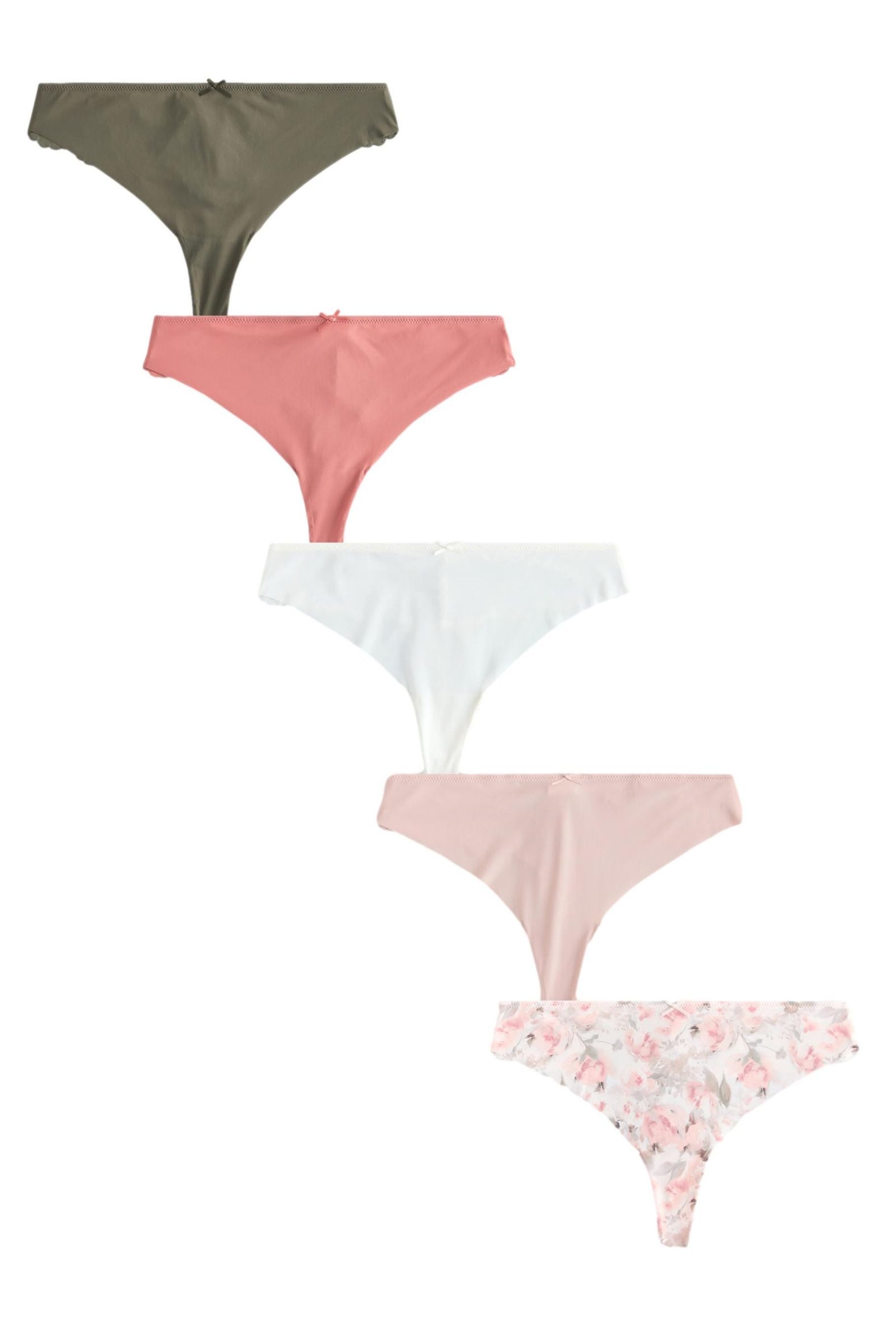 String Nahtlose Slips mit Spitze im 5er-Pack, Tanga