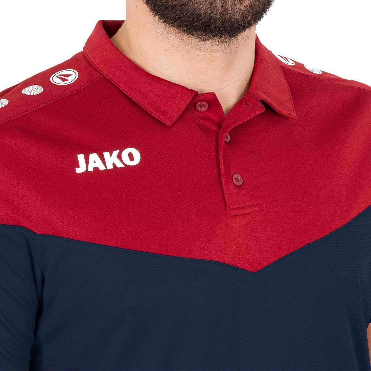 Jako Poloshirt Champ 2.0 (100% Polyester) marineblau/rot Herren