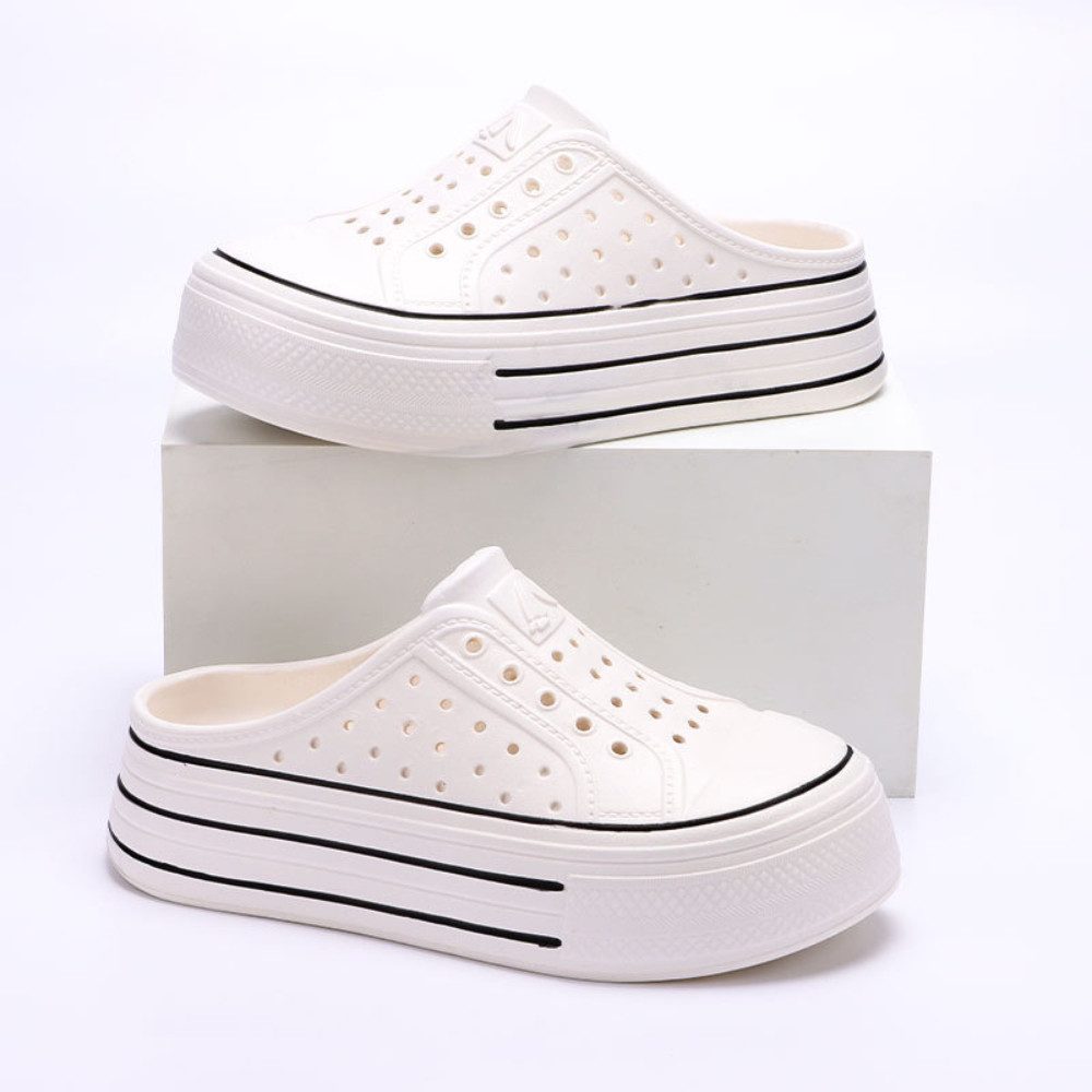 Blusmart 5CM Hausschuhe mit verdickter EVA-Sohle Hüttenschuhe Hüttenschuhe (Leicht, wasserdicht, 1-tlg., Rutschfest, Strandschuhe) Sommer, bequem, ausgehöhlt, lässige Hausschuhe