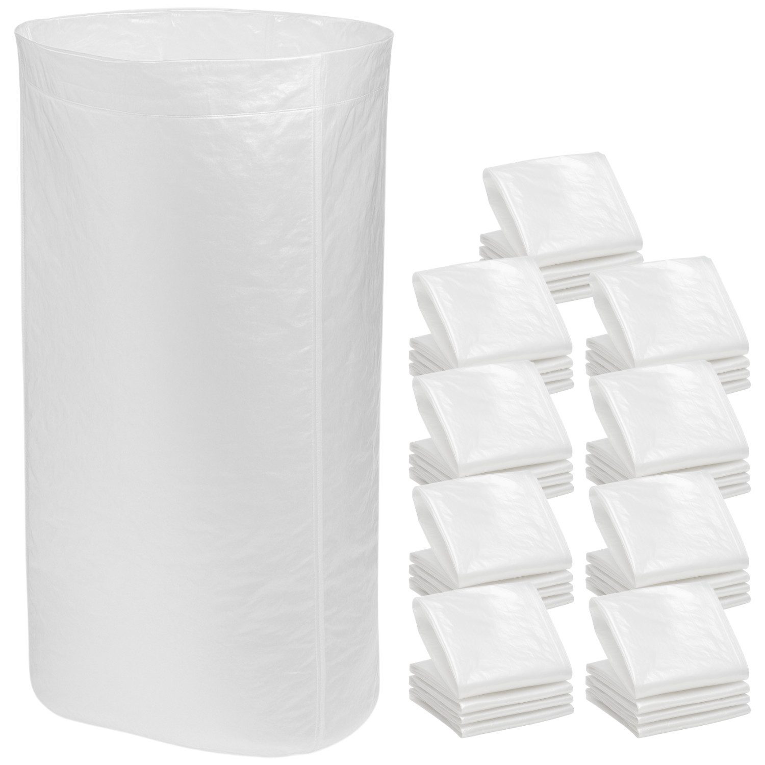 varivendo Müllsack Styropor Entsorgungssäcke 1000L Transparent 10 Stk, Styroporsack Entsorgungssack Müllsack Abfallsack Großraumsack Seitenfa