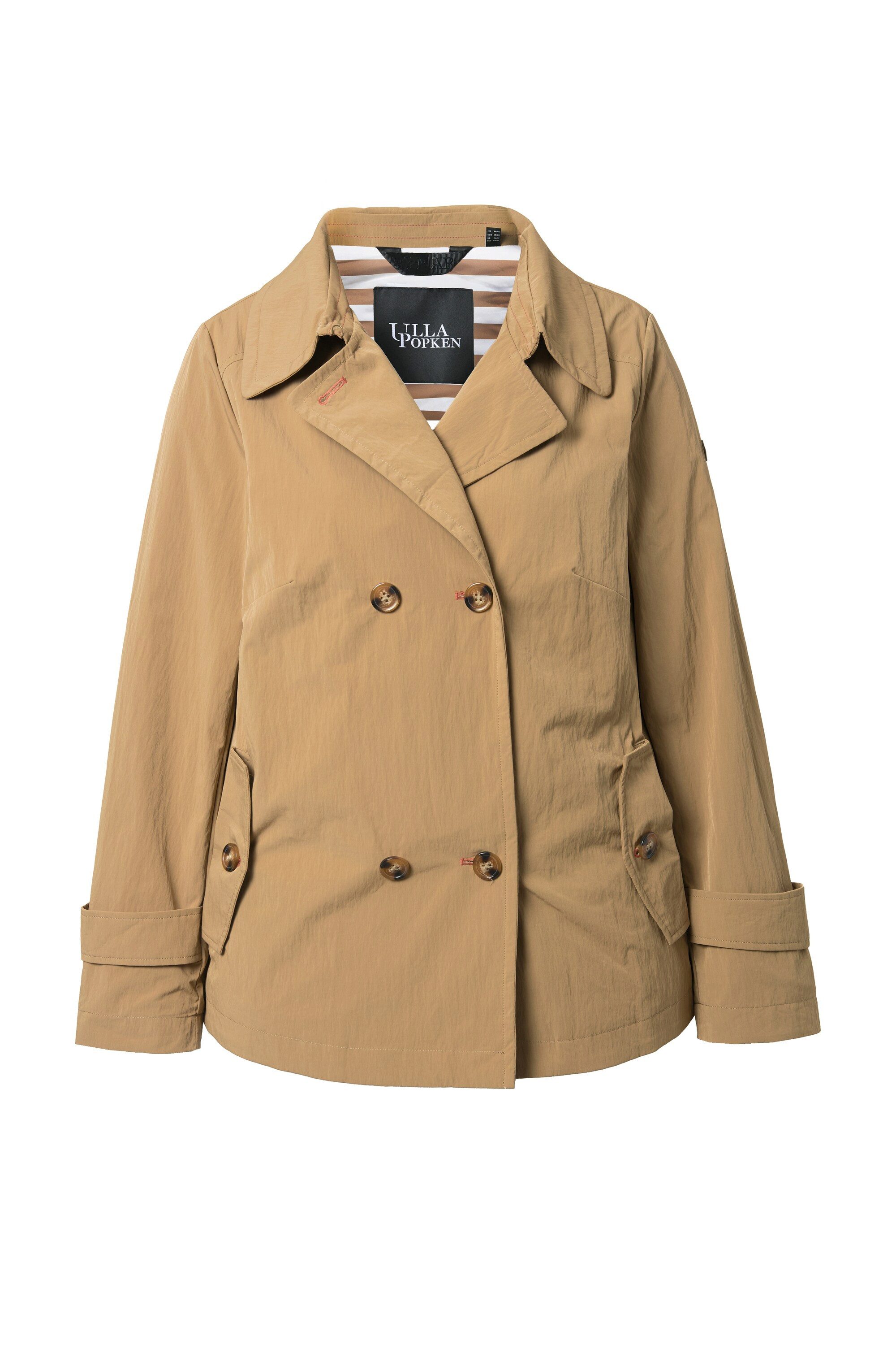 Ulla Popken Outdoorjacke HYPRAR Kurz-Trenchcoat A-Linie wasserabweisend