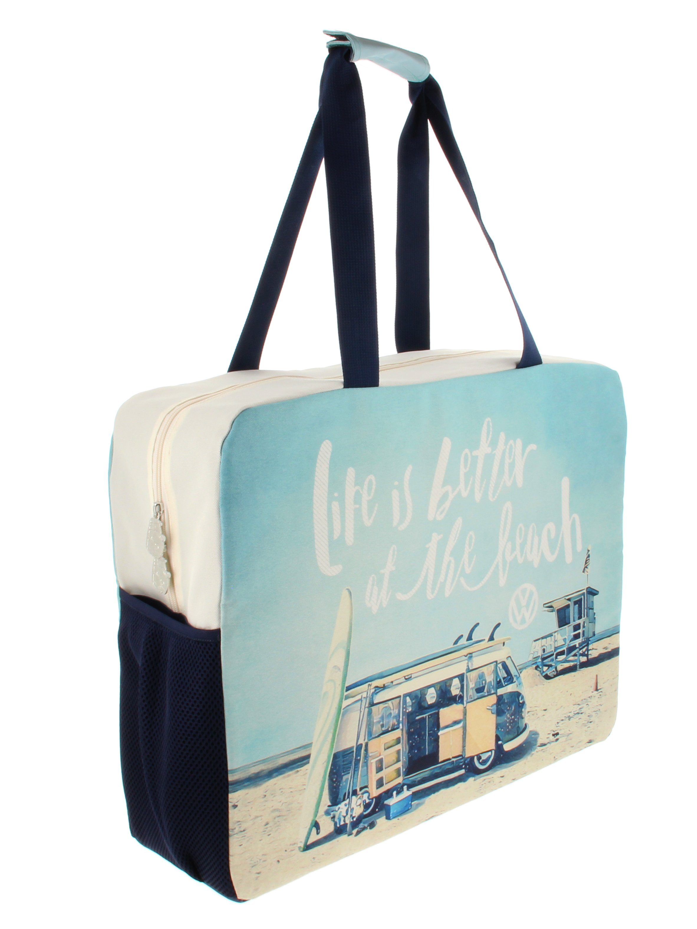 VW Collection by BRISA Einkaufsshopper Volkswagen Beach Bag mit T1 Bulli Bu günstig online kaufen