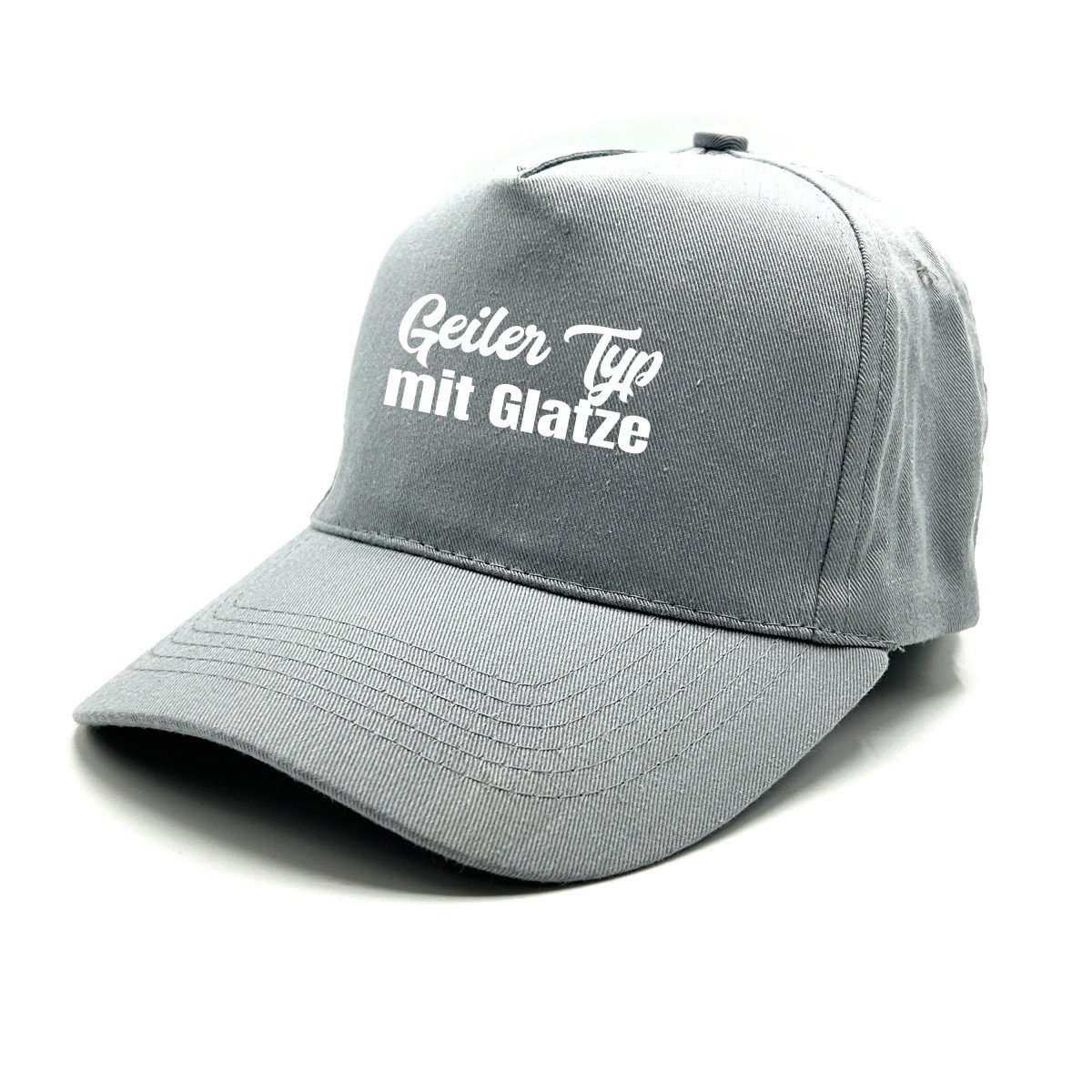 Herzbotschaft Baseball Cap Schirmmütze mit Spruch Geiler Typ mit Glatze