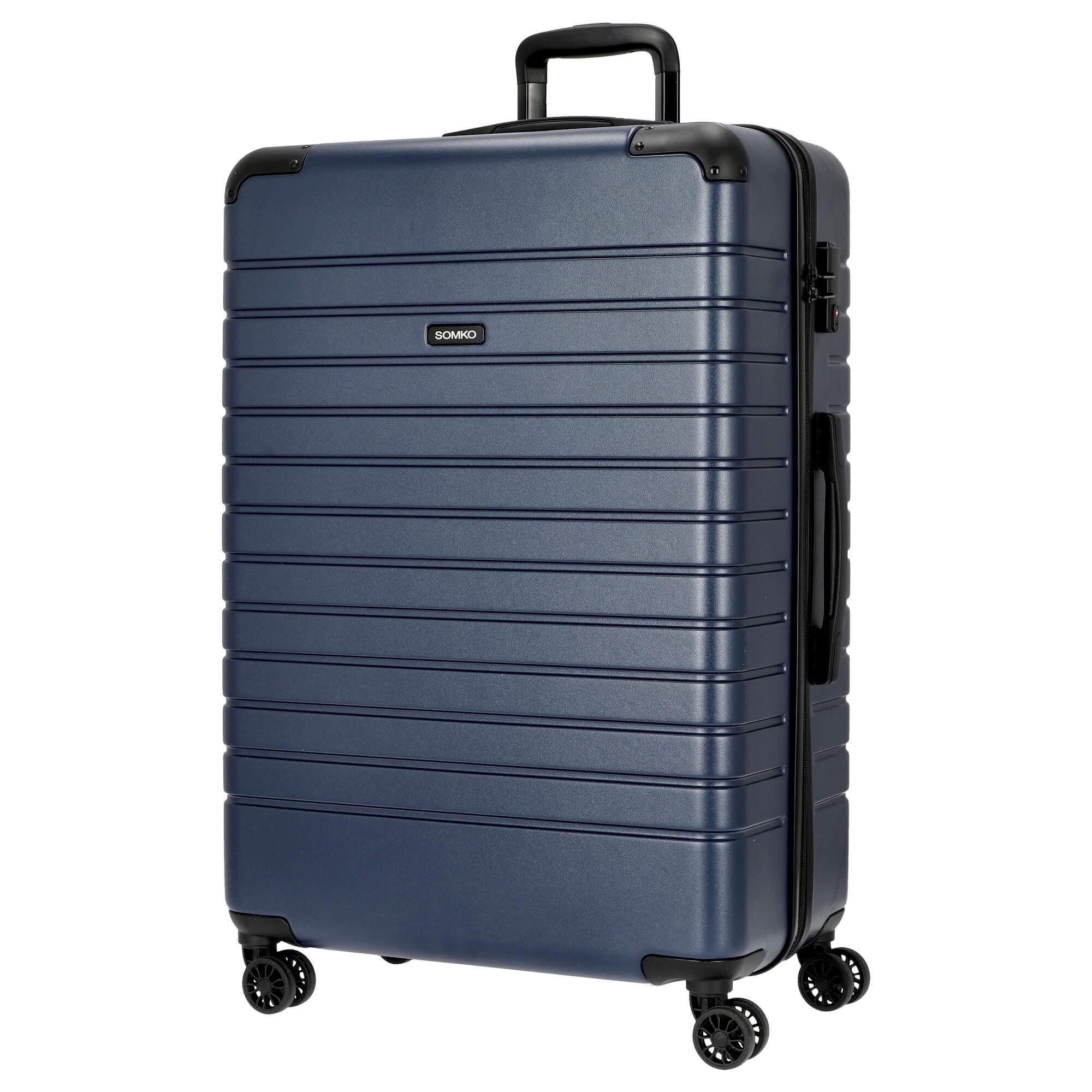 SOMKO Kofferset Line - 4-Rollen-Trolley Set 3tlg. (navy), 4 Rollen Rollen