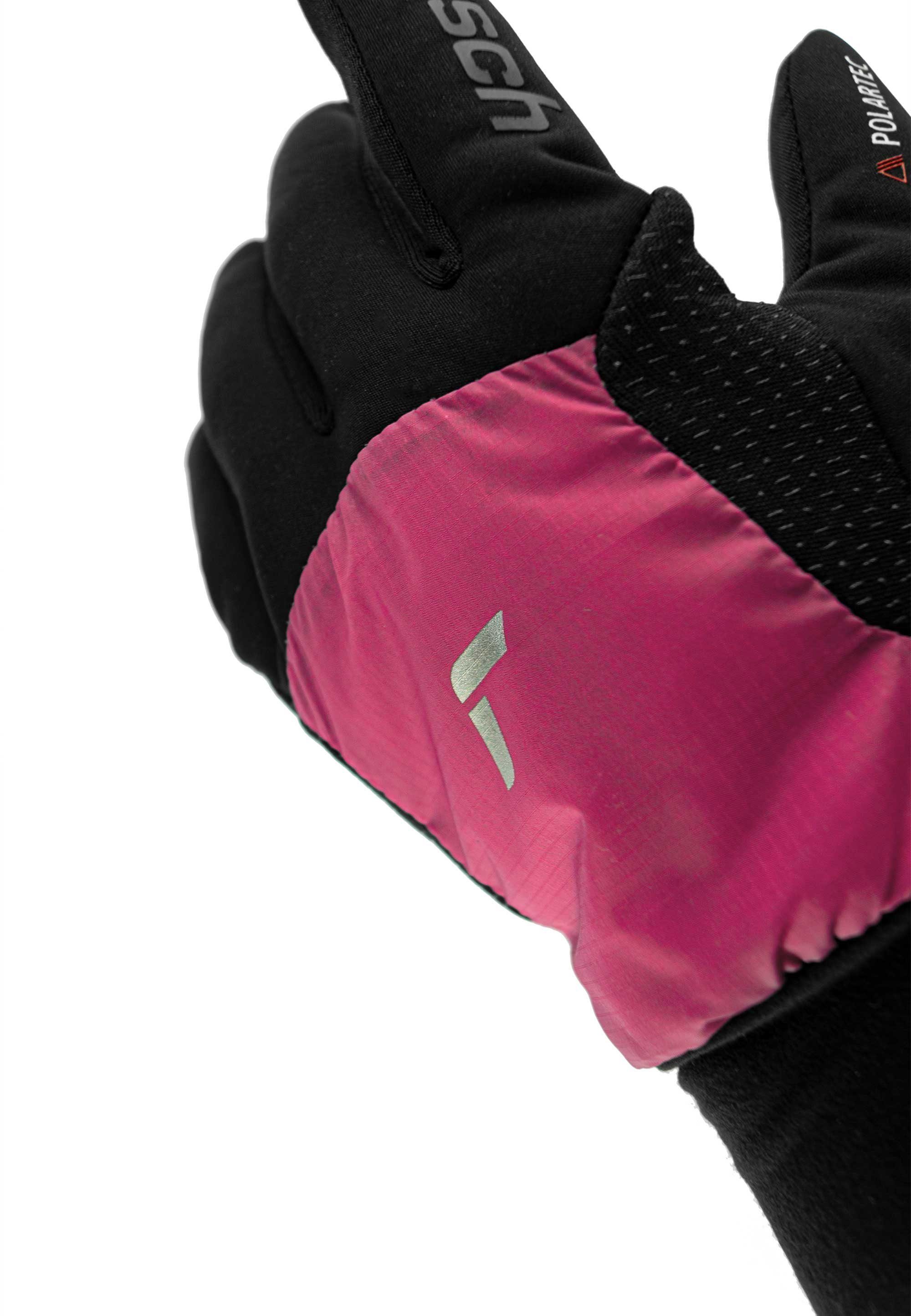 praktischer Touchscreen-Funktion Garhwal Hybrid schwarz-pink Skihandschuhe Reusch mit