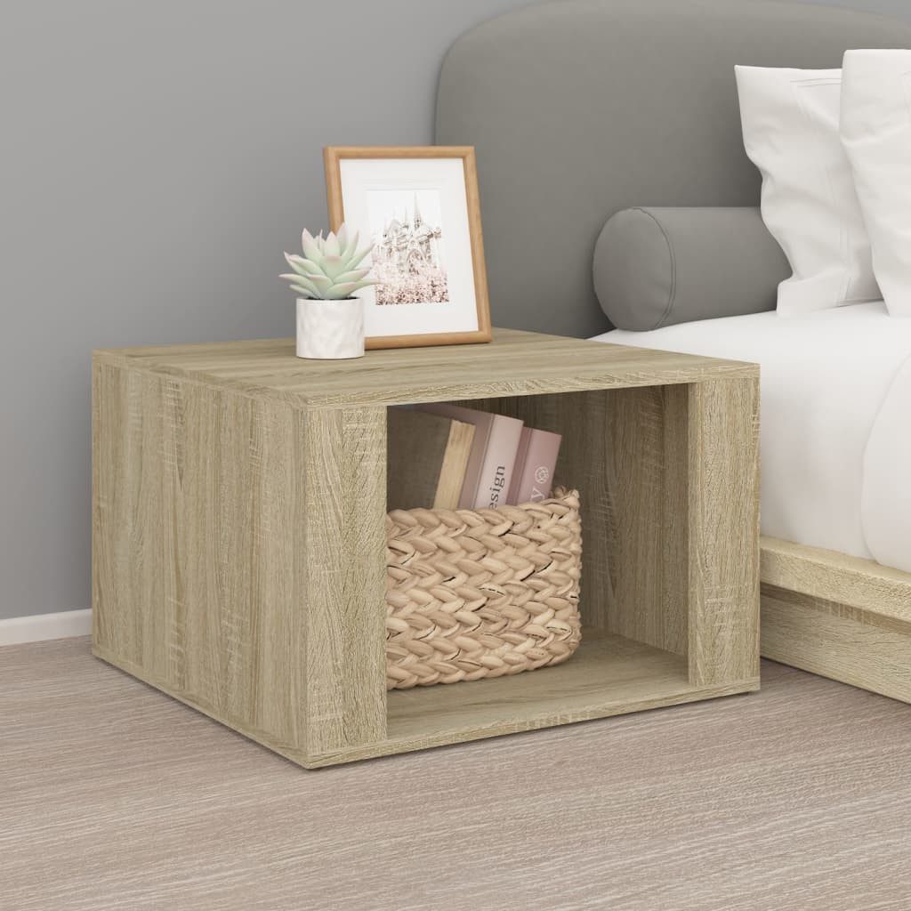 vidaXL Nachttisch NA Nachttisch Sonoma Eiche 57x55x36 cm Holz Nachtkonsole Bettt