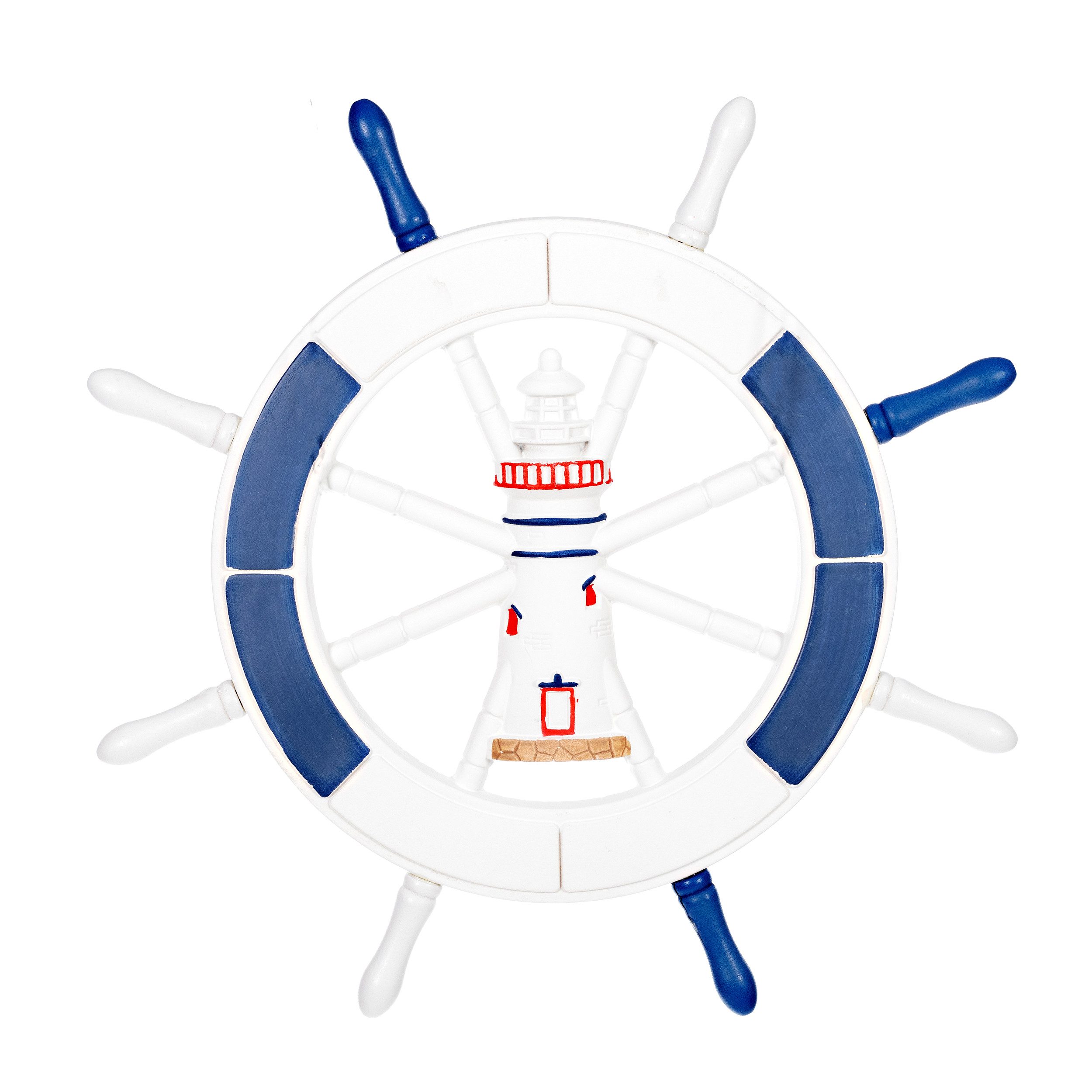 BIRENDY Dekoobjekt Steuerrad 14 aus Holz Nautik Optik Schiffsrad 45cm Leuch günstig online kaufen