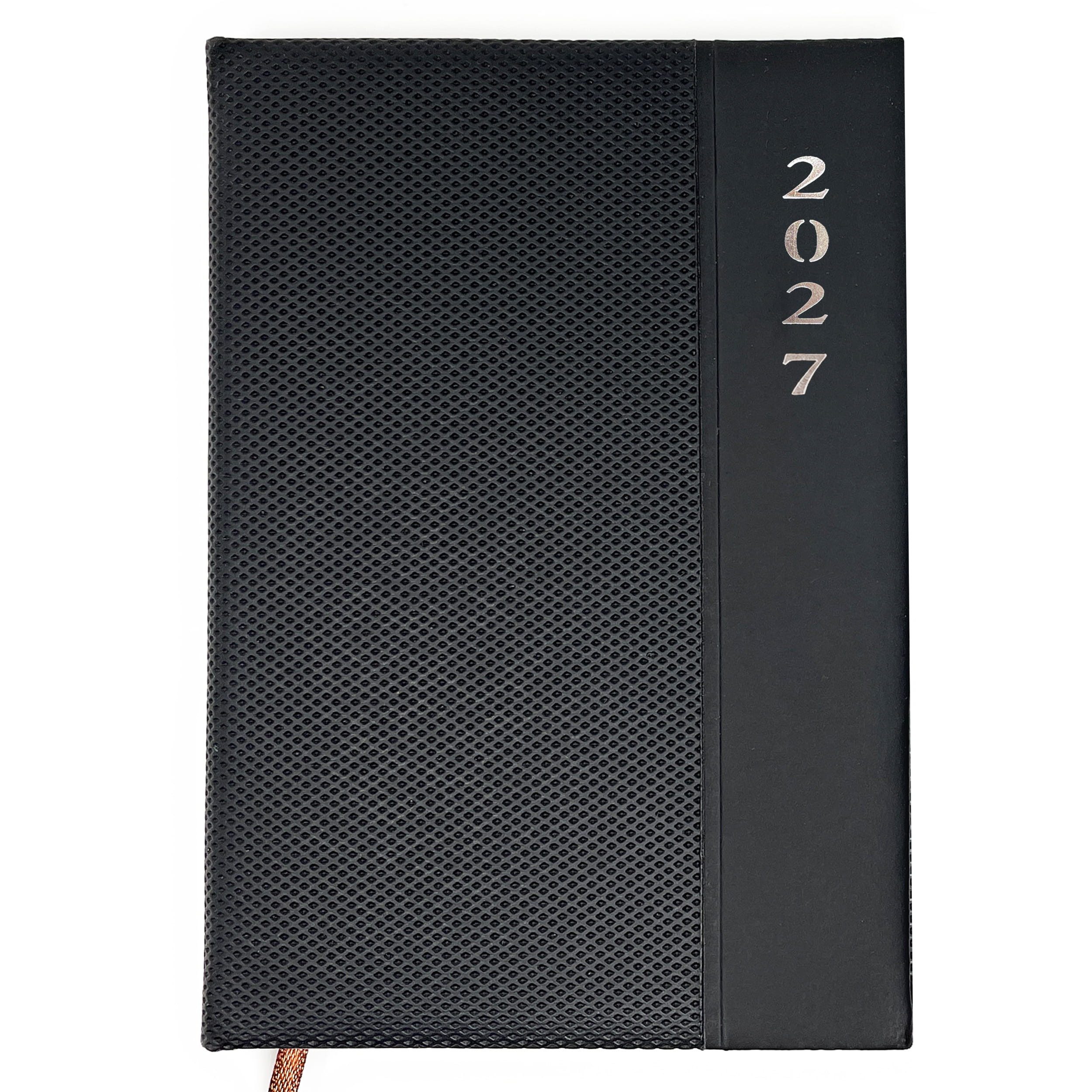 AMLI Taschenkalender Taschenkalender 2027 A6 1 Woche 2 Seiten Softtouch Schwarz, Softtouch-Cover, Leseband, Ferien & Feiertage, Jahresvorschau