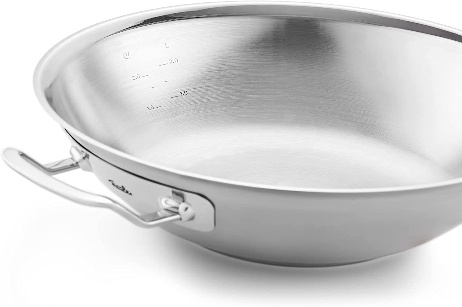 Fissler Wok ORIGINAL-PROFI COLLECTION® Wok mit Deckel, Edelstahl 18/10 (2-tlg), mit breitem Schüttrand, Kaltmetallgriffen. Made in Germany