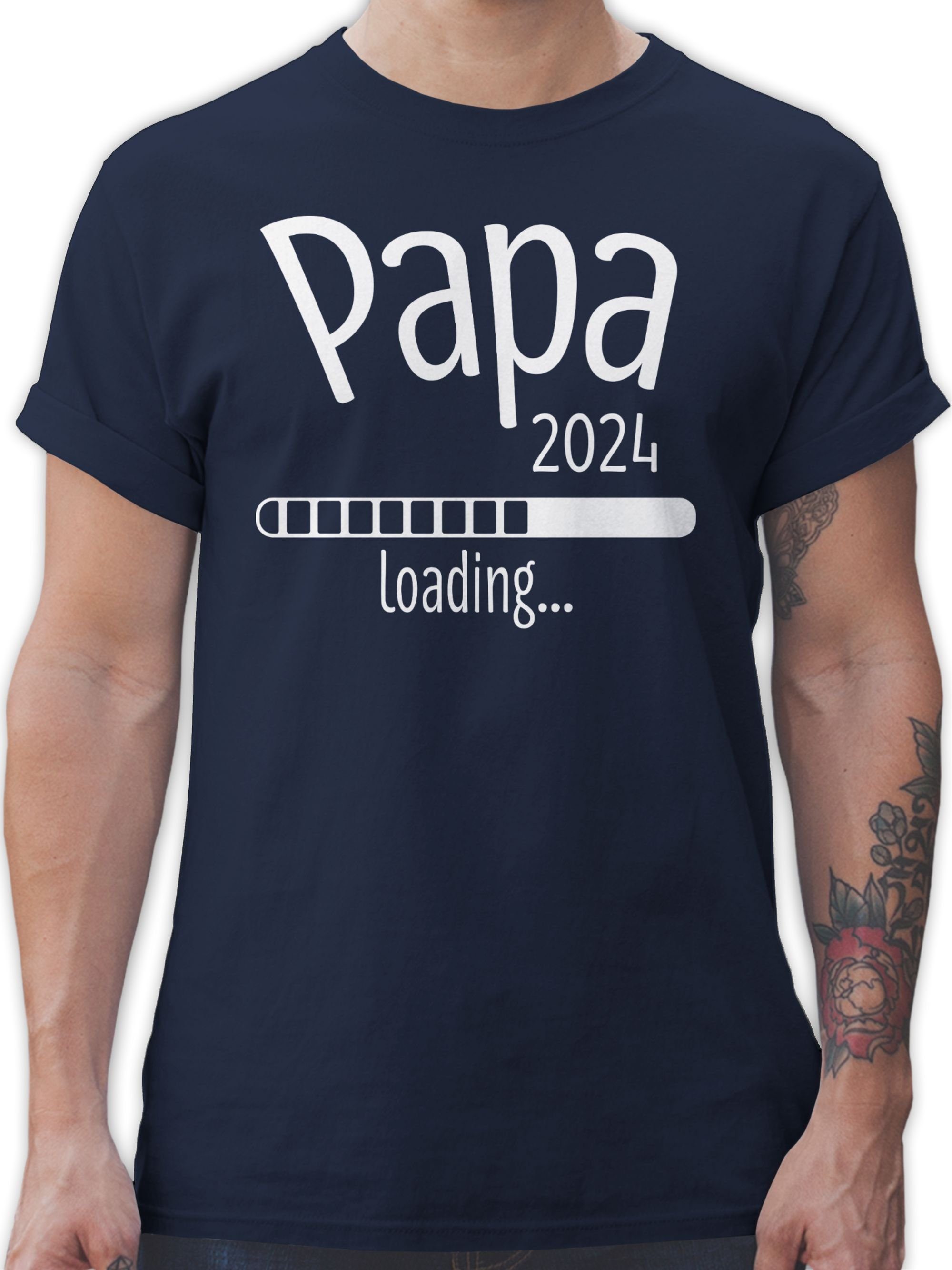 Shirtracer TShirt Papa 2024 loading Vatertag Geschenk für Papa