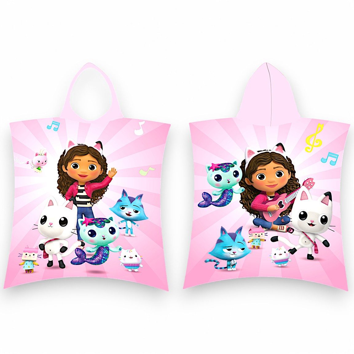 Dreamworks Gabby’s Dollhouse Badeponcho Dreamworks Gabby, Baumwolle, mit Kapuze, Kinder Kapuzenhandtuch 50 x 115 cm