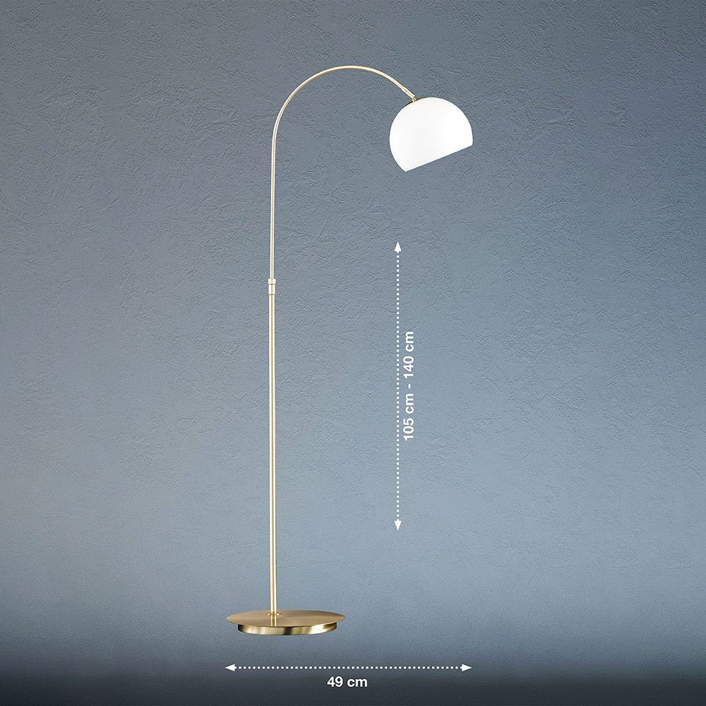 Stehlampe, cm 140 Stehlampe H inklusive, messing Bogenleuchte Metall nicht Leuchtmittel etc-shop Höhenanpassbar Schalter