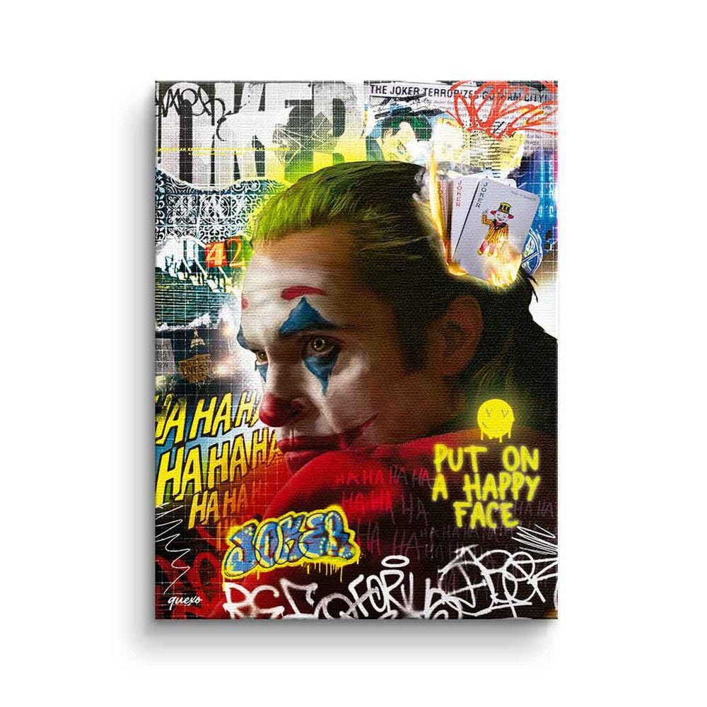 DOTCOMCANVAS® Leinwandbild, Joker Leinwandbild Batman Pop Art Collage Graffiti ohne Rahmen