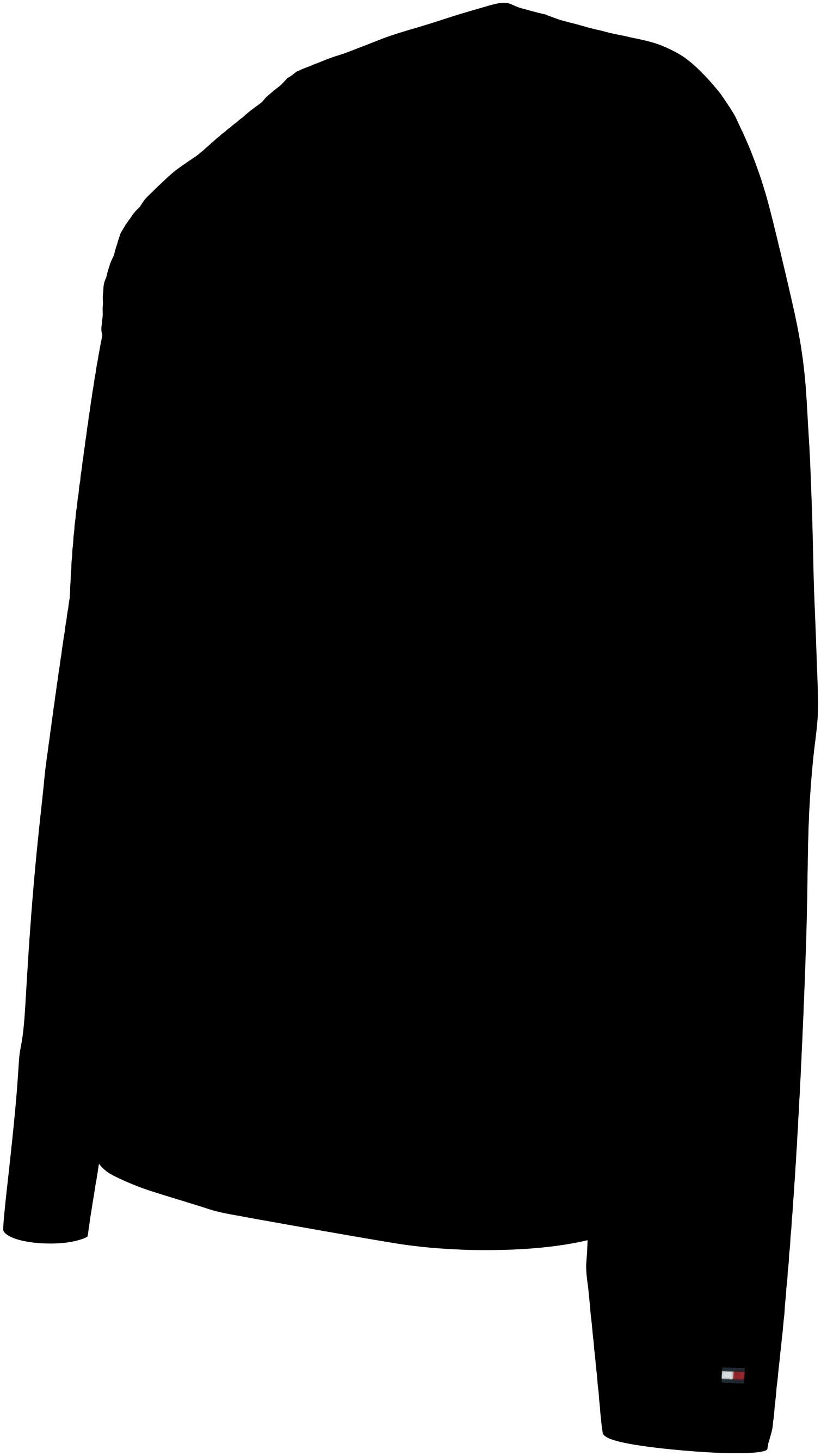 Hilfiger Tommy Black Markenlabel LS 3P Black/ Underwear Tee Black/ (Packung, mit T-Shirt 3er-Pack)
